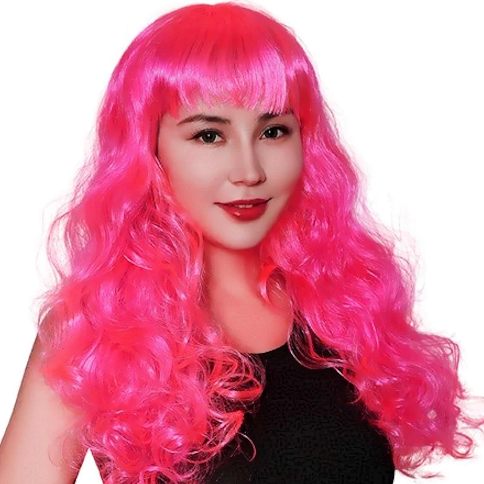 Adult Hot Pink Wavy Long Wig Fashion For Fun