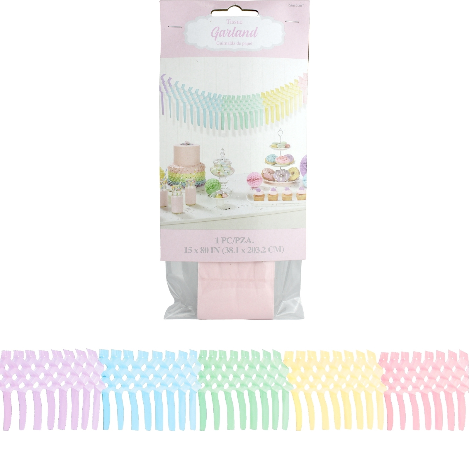Pretty Pastel Accordion Tissue Paper Garland Banner