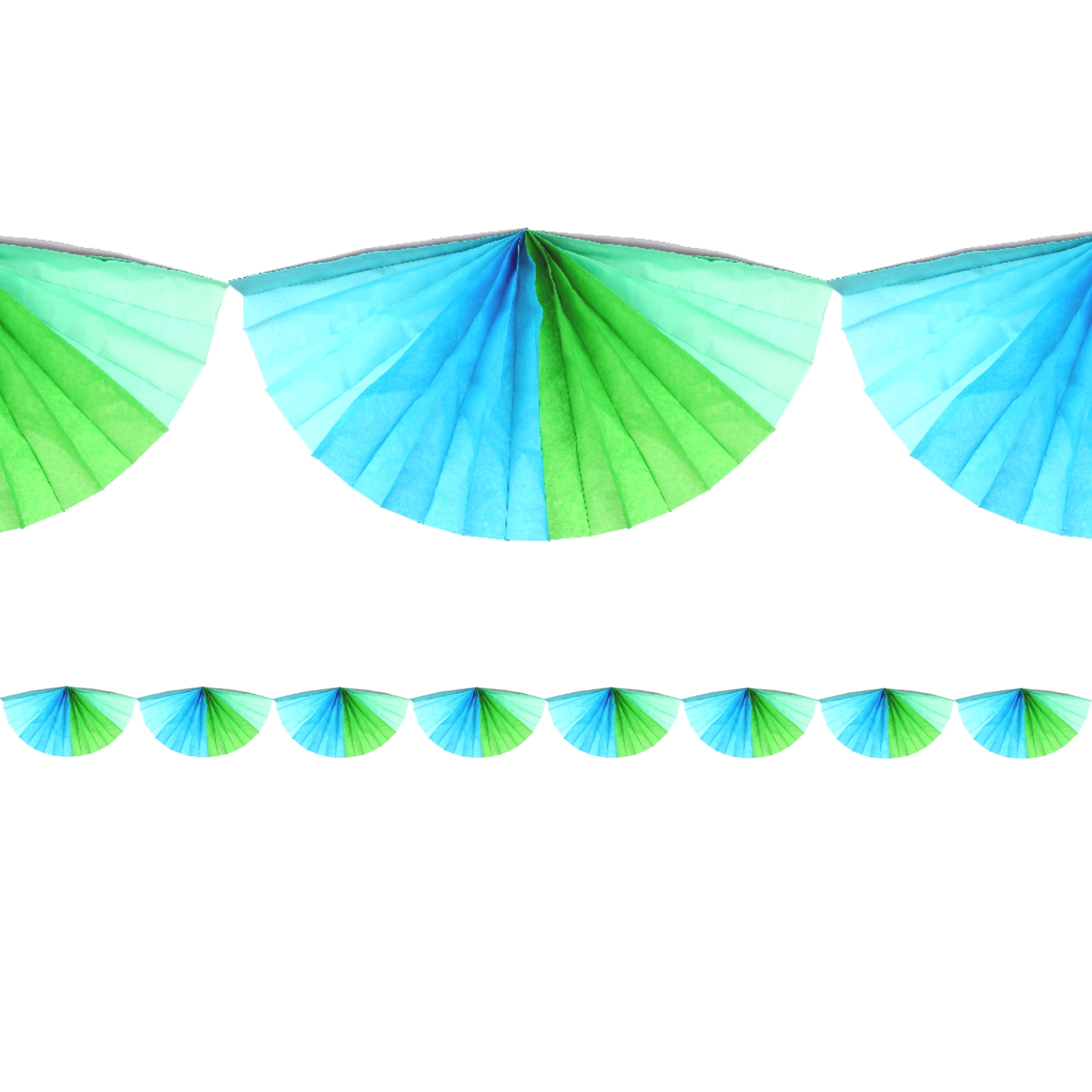 Blue & Green Fan Garland Banner