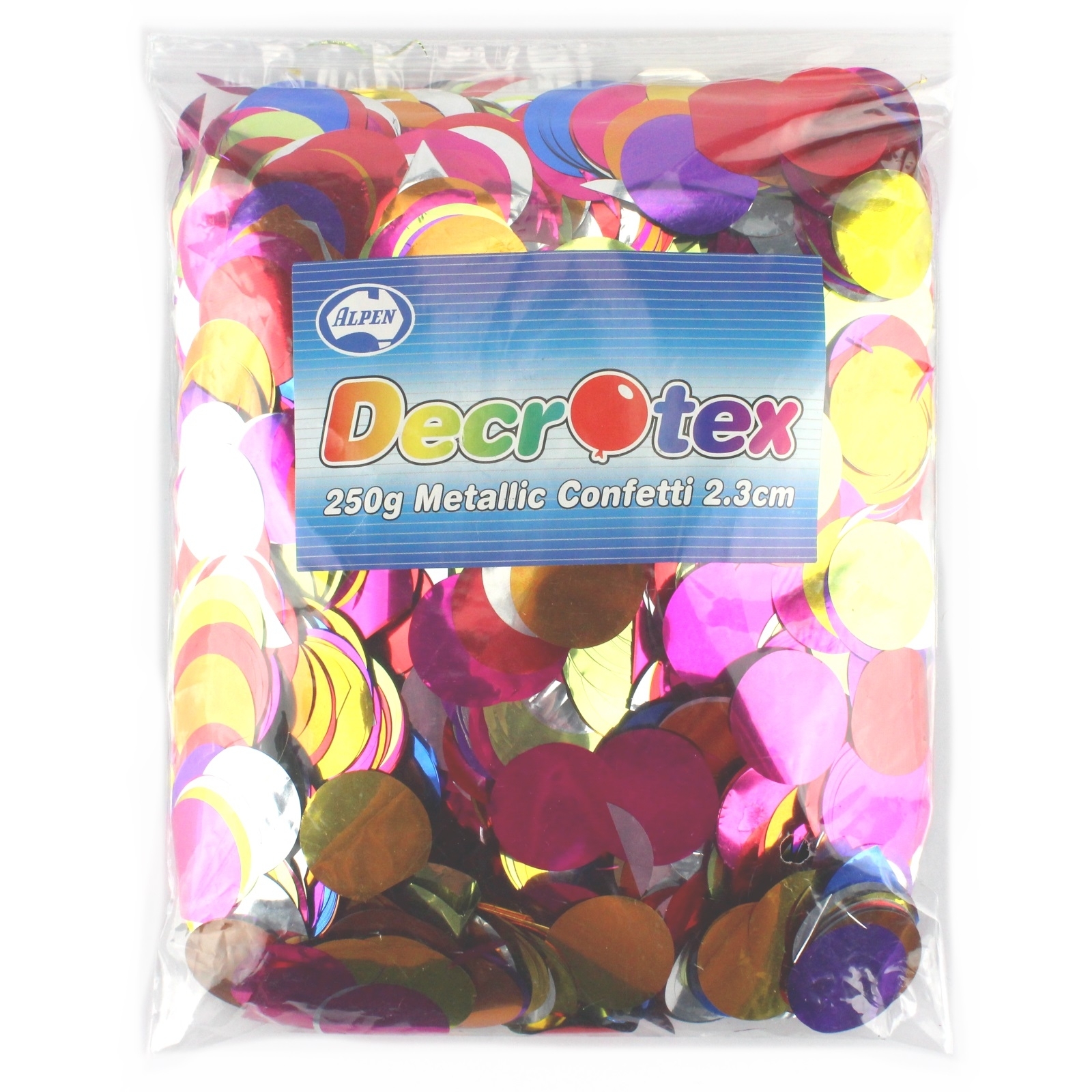 Bulk Multi Coloured Metallic Confetti 2cm (250g)