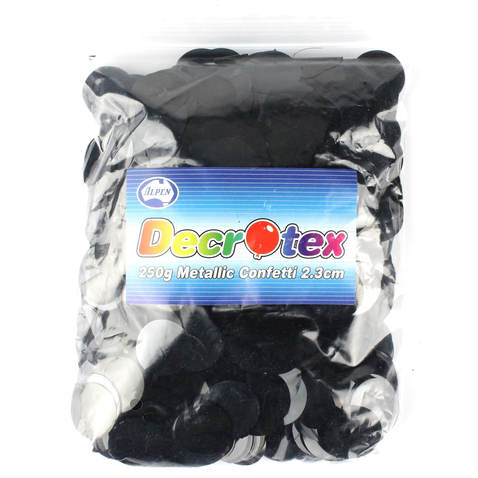 Bulk Black Metallic Confetti 2cm (250g)