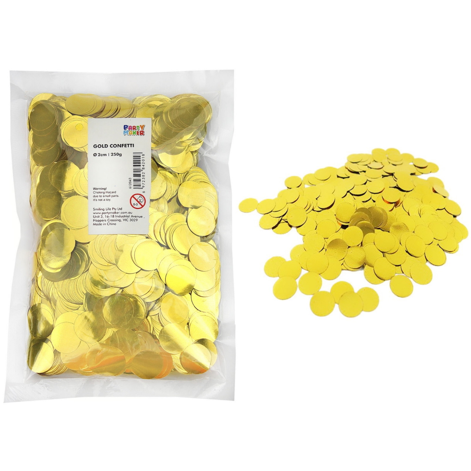 Bulk Metallic Gold Confetti 2cm (250g)