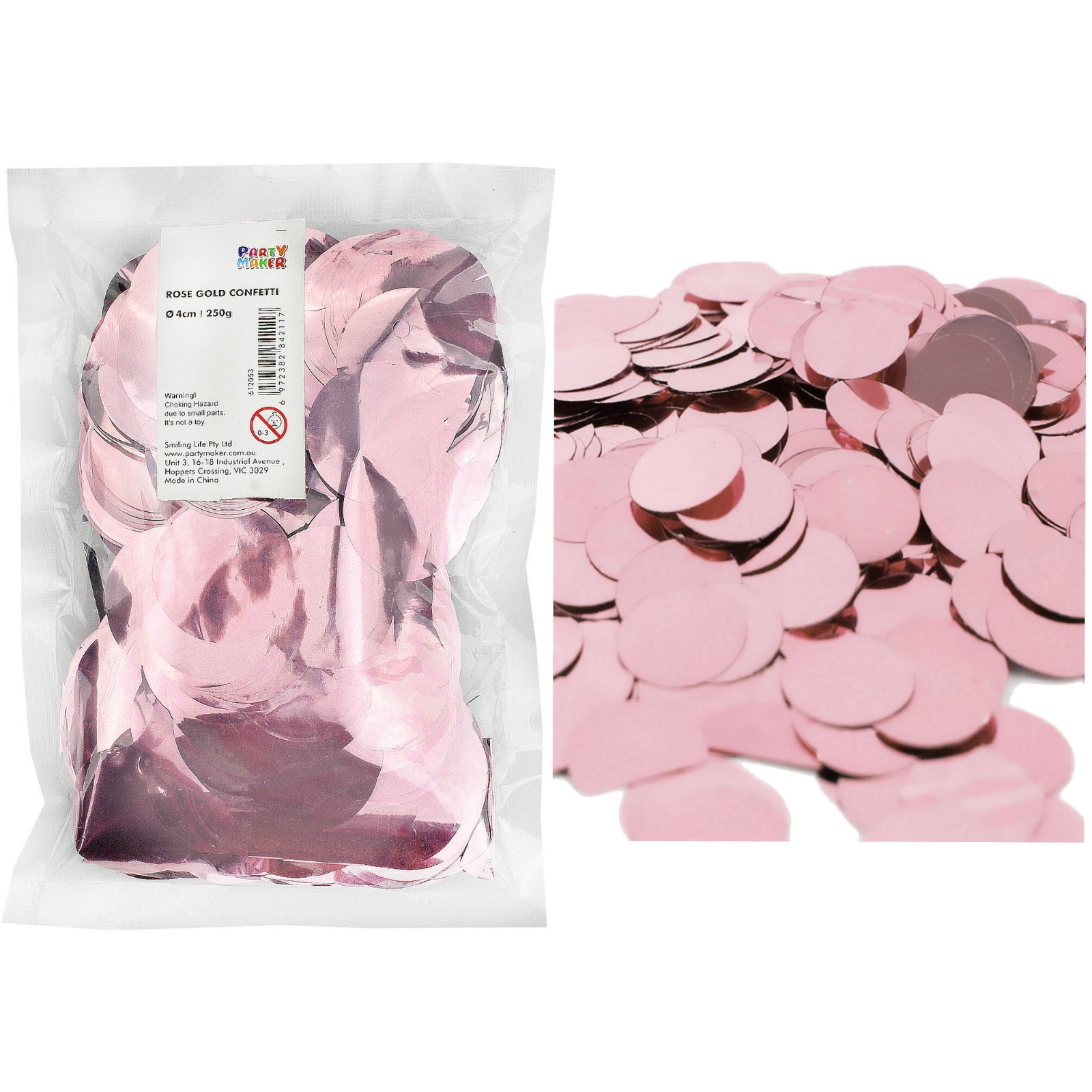 Bulk Metallic Rose Gold Confetti 4cm (250g)