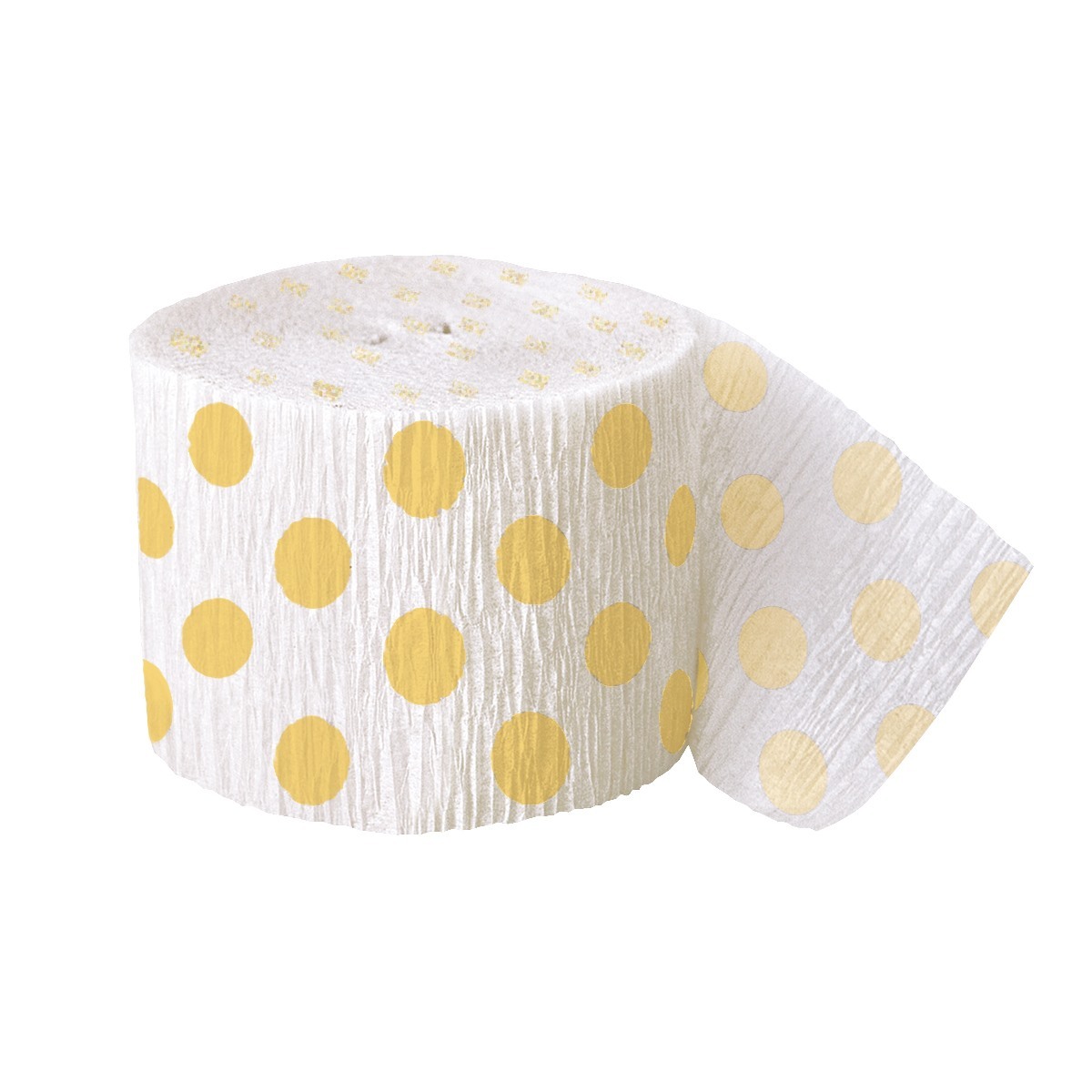 Yellow Polkadot Crepe Streamer