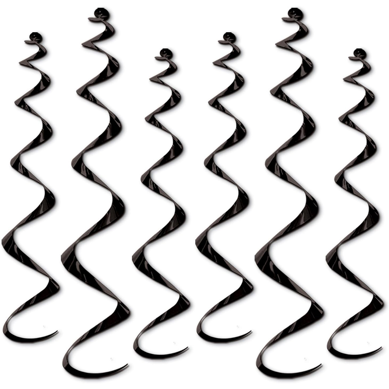 Black Swirl Decorations (Pack of 6)  