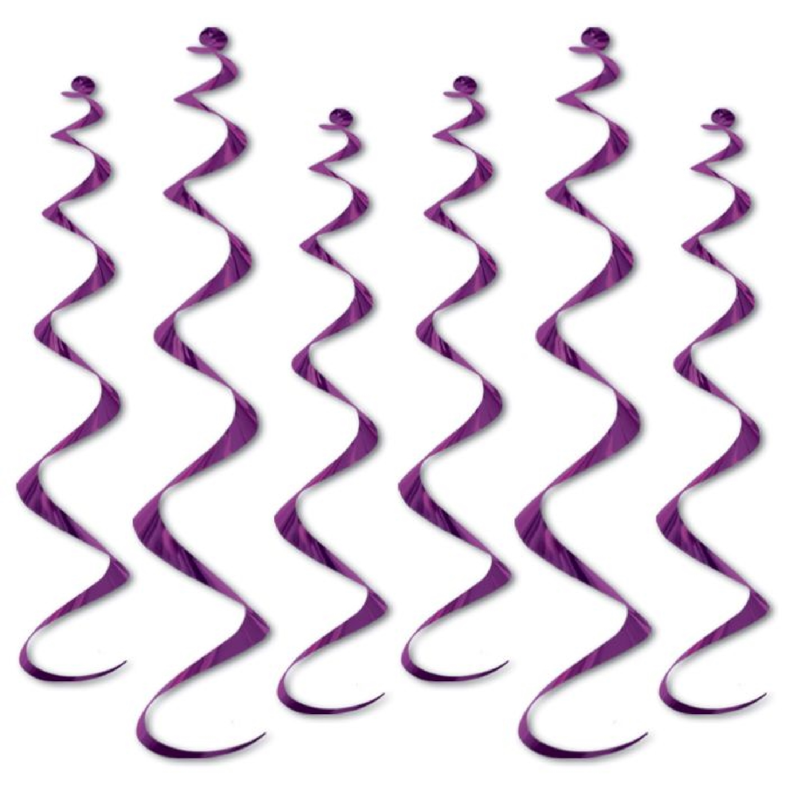 Purple Swirl Decorations (Pack of 6) 