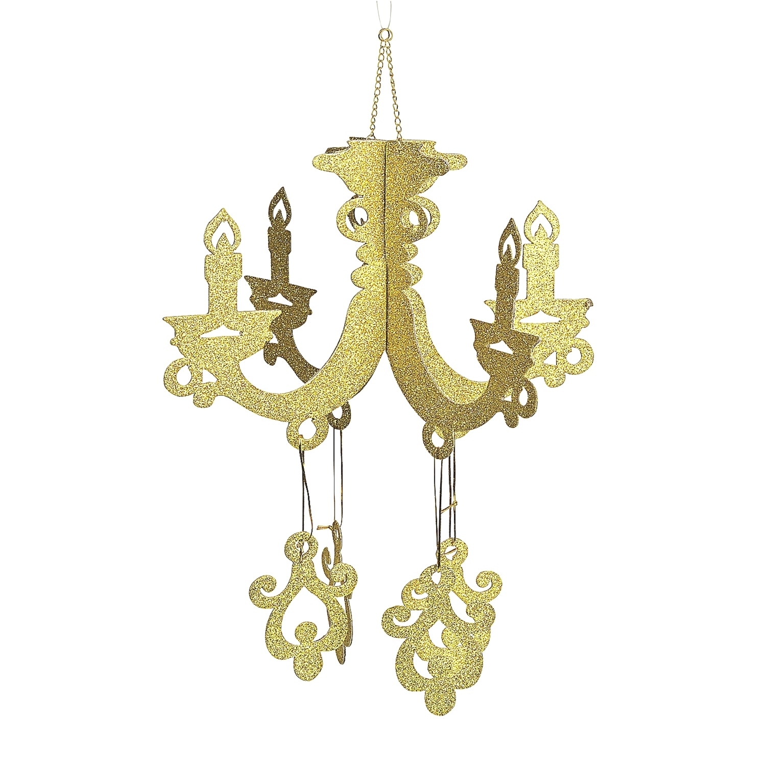 Gold Glitter Cardboard Chandelier