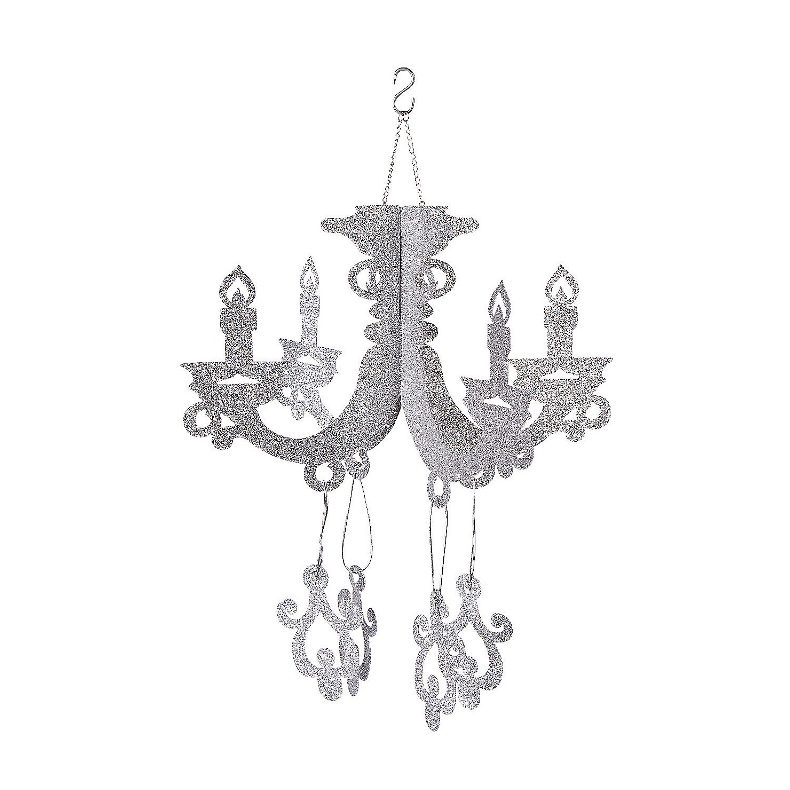 Silver Glitter Cardboard Chandelier