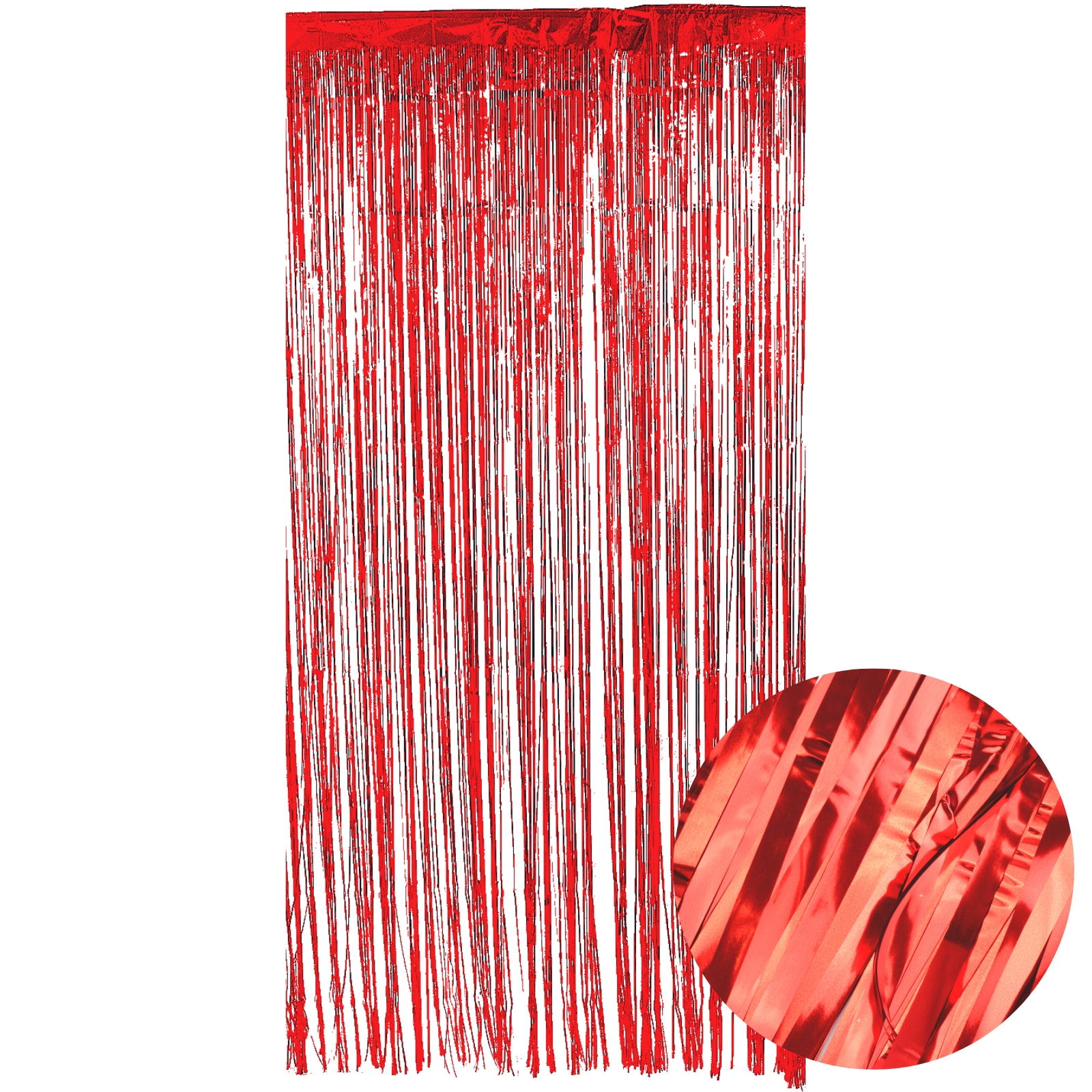 Metallic Red Foil Backdrop Curtain 100cm x 200cm