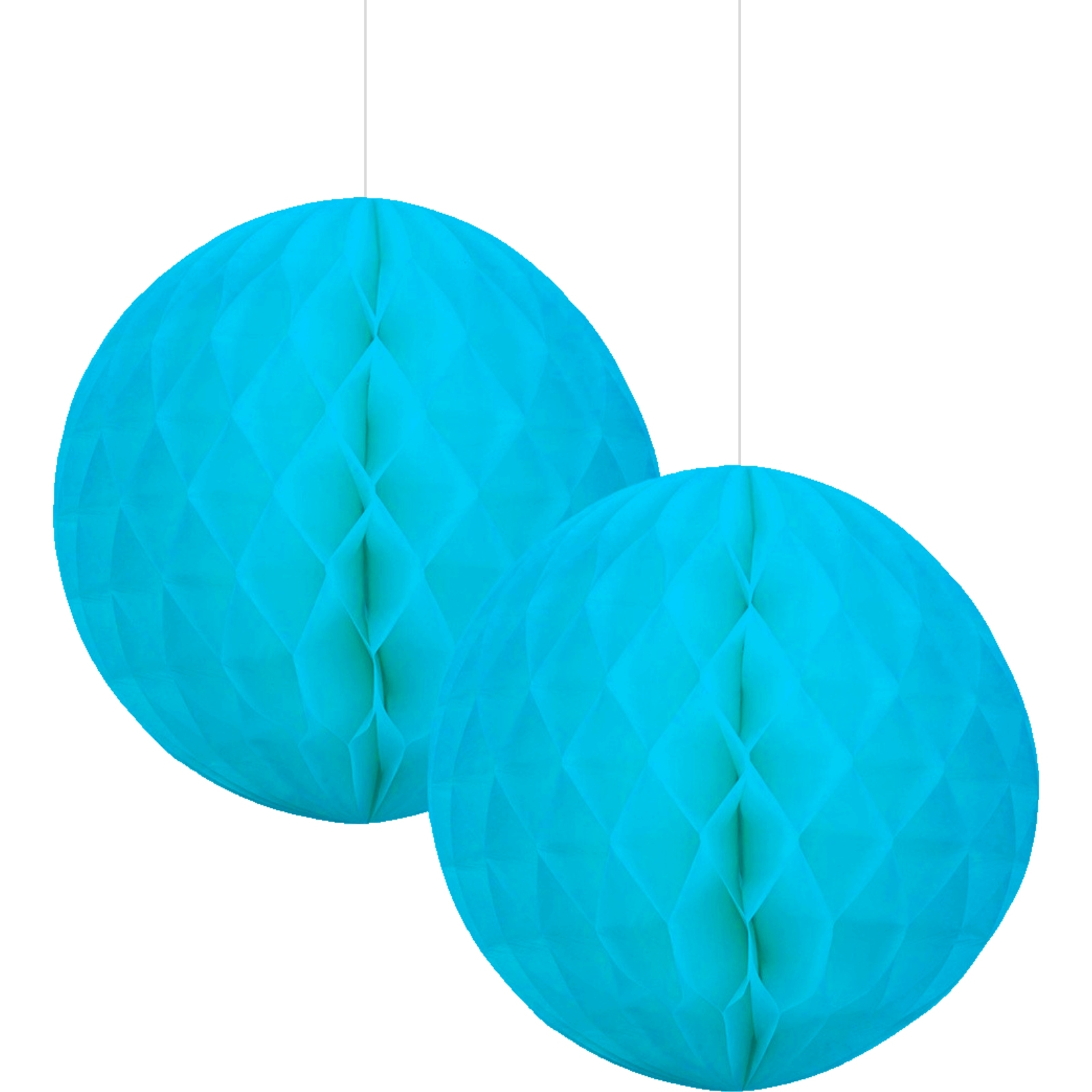 Caribbean Blue Honeycomb Balls 15cm (Pack of 2)