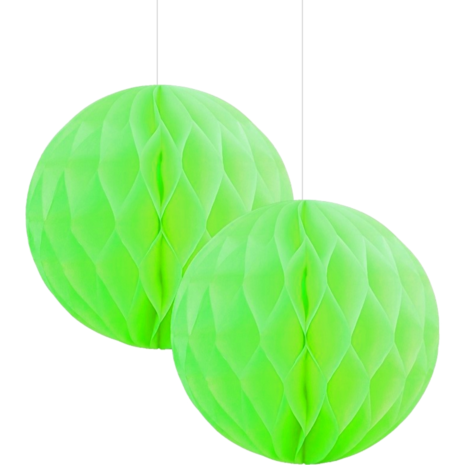 Lime Green Honeycomb Balls 15cm (Pack of 2)