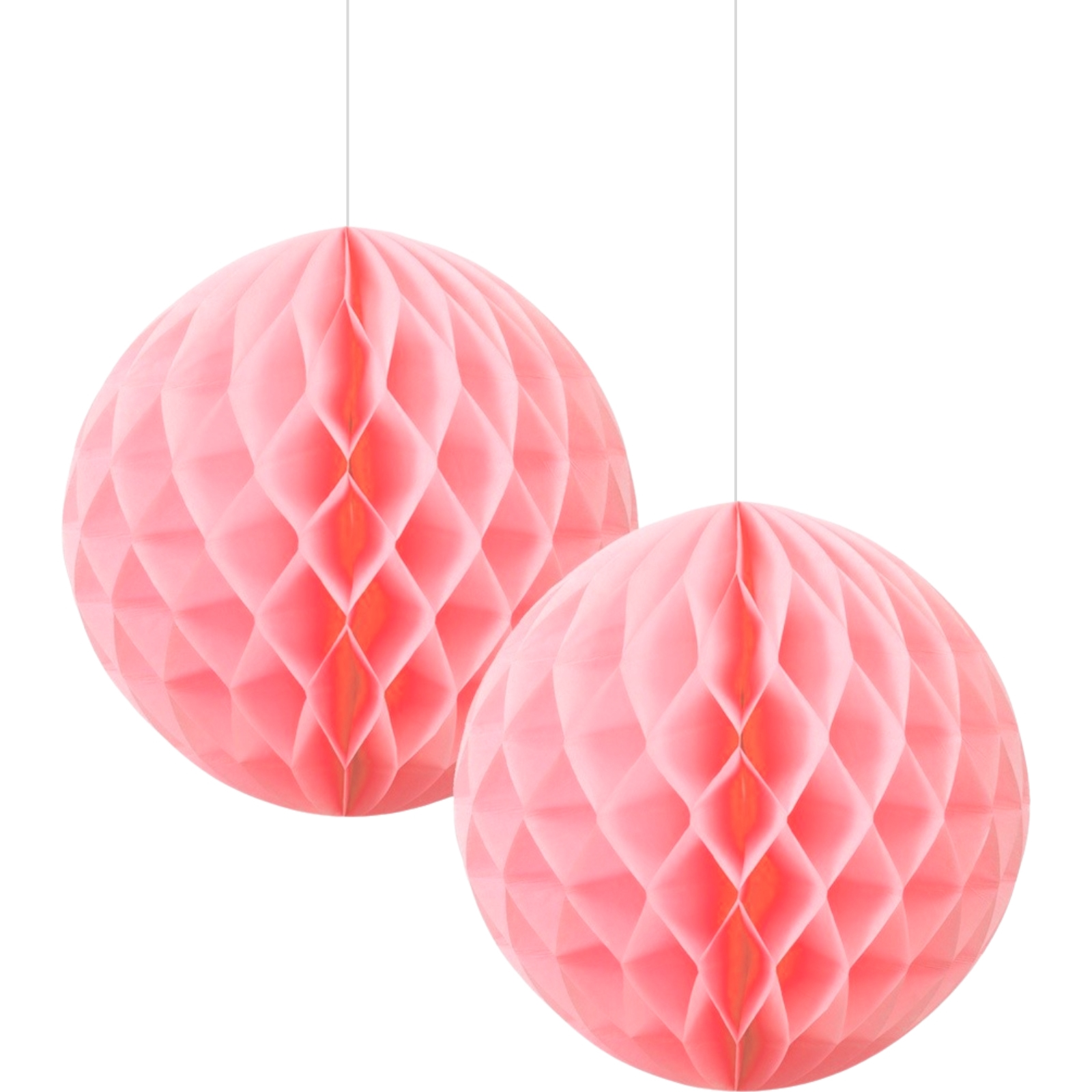 Light Pink Honeycomb Balls 15cm (Pack of 2)