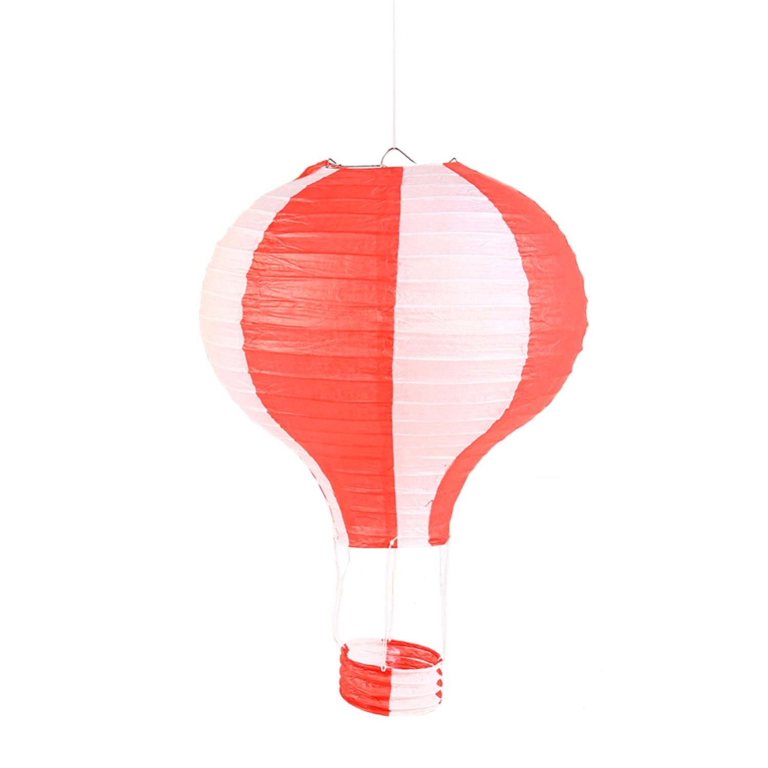 Red and White Hot Air Balloon Lantern