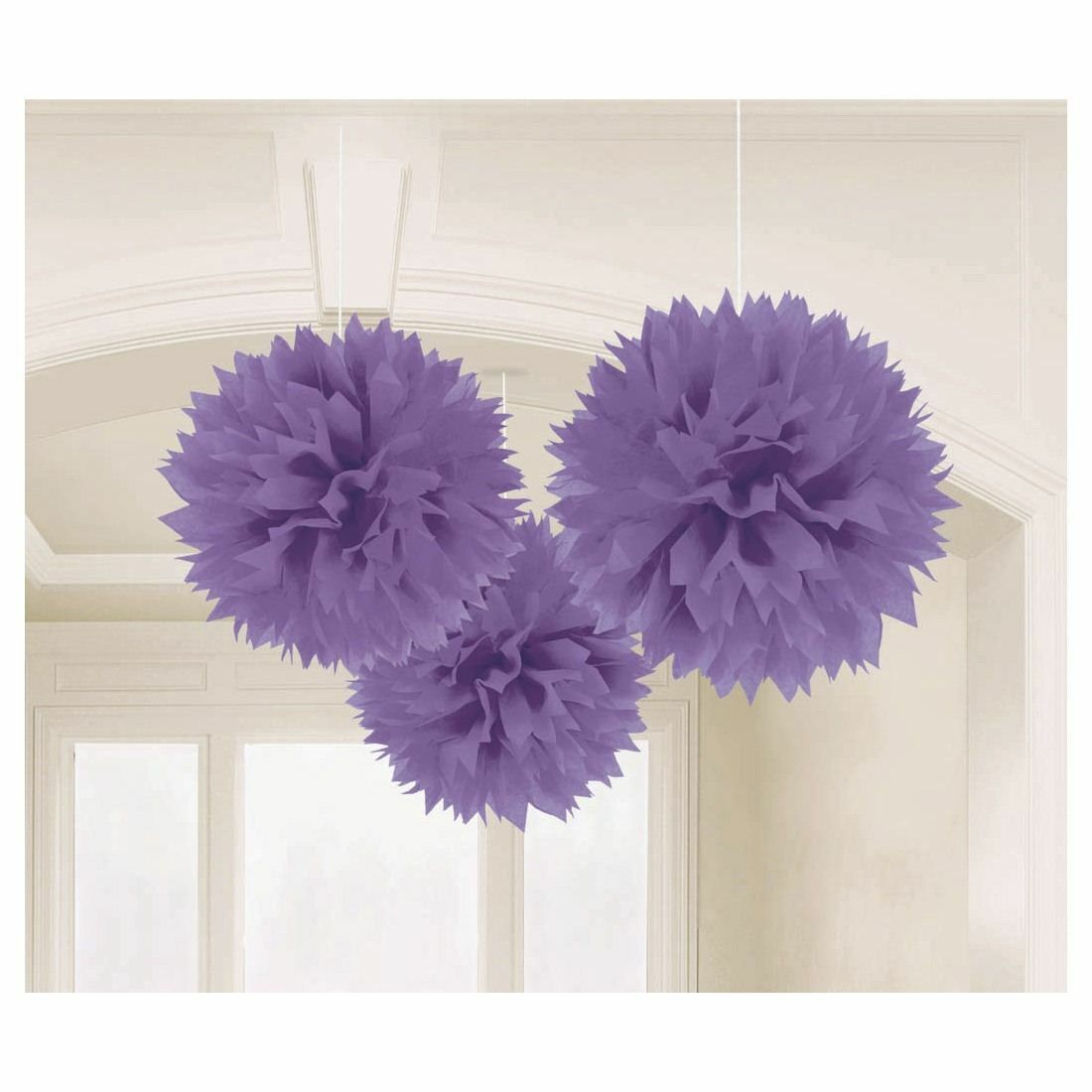 Tissue Paper Pom Pom Balls Purple (Pack of 3)