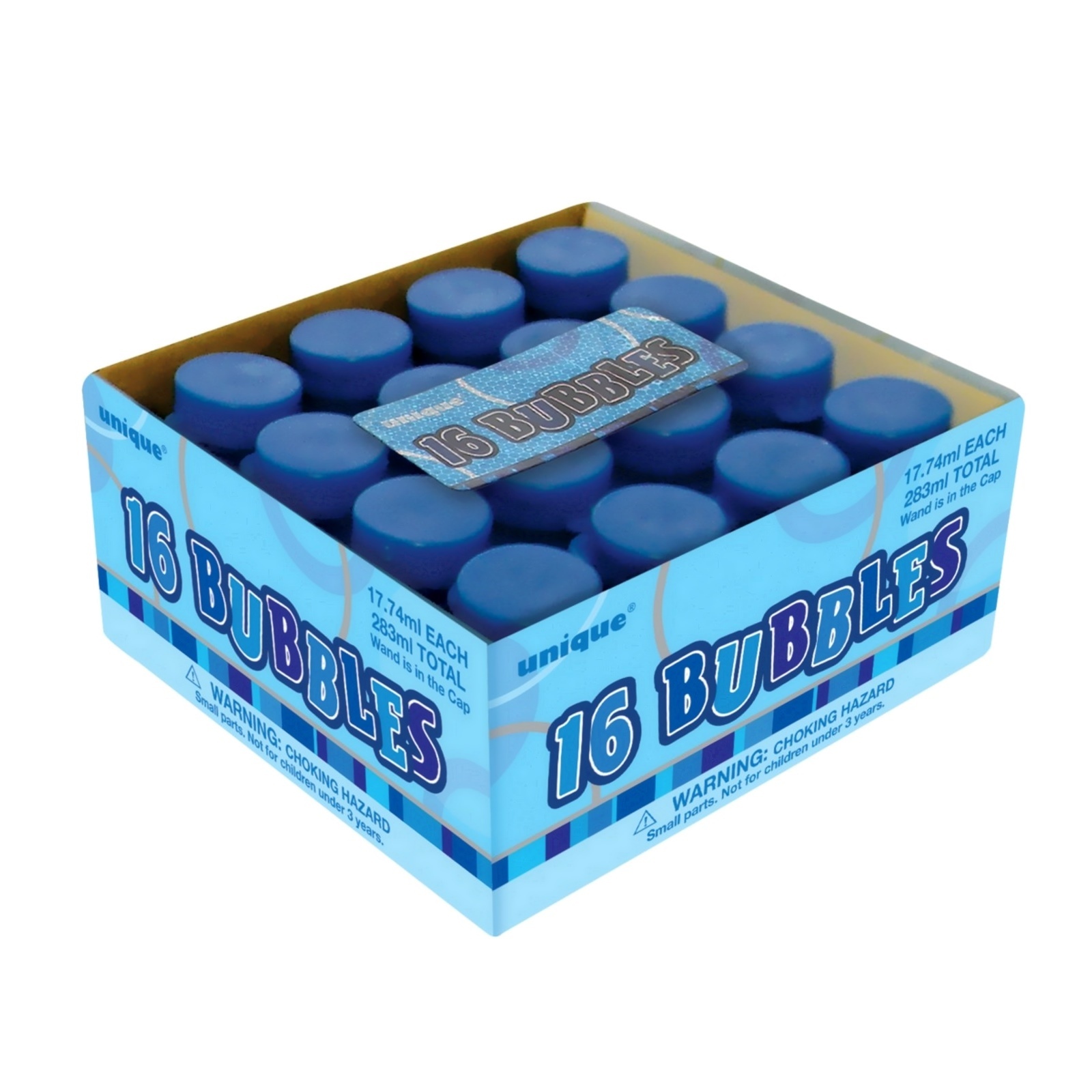 Glitz Blue Mini Bubble Bottles Pack of 16