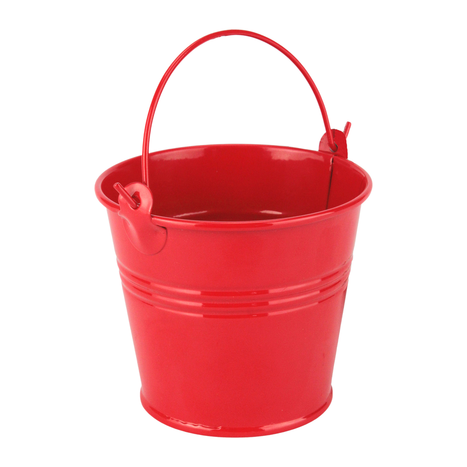 Small Red Metal Favour Bucket 7cm