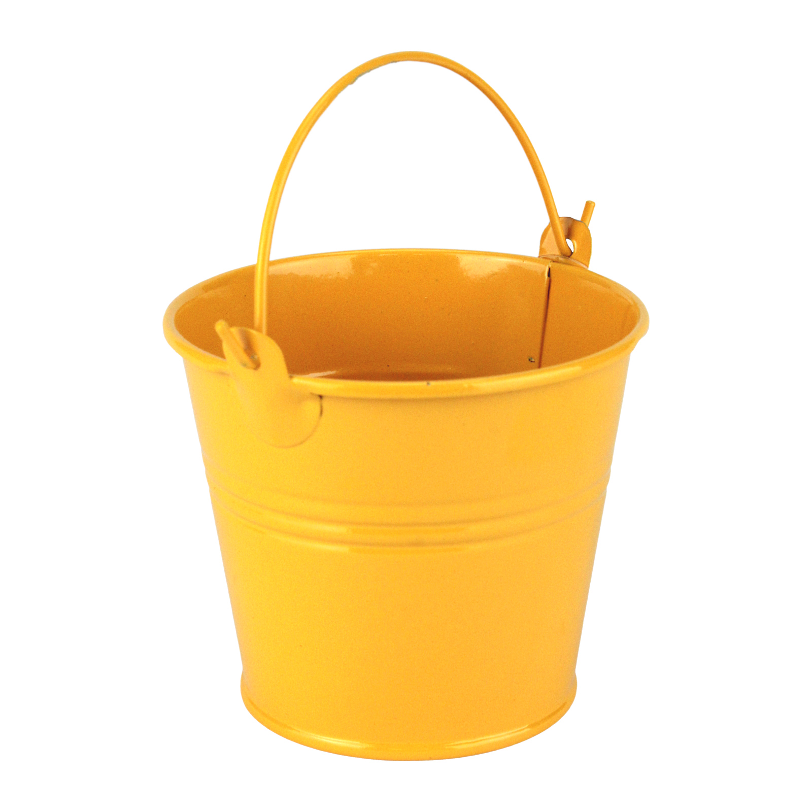 Small Yellow Metal Favour Bucket 7cm 