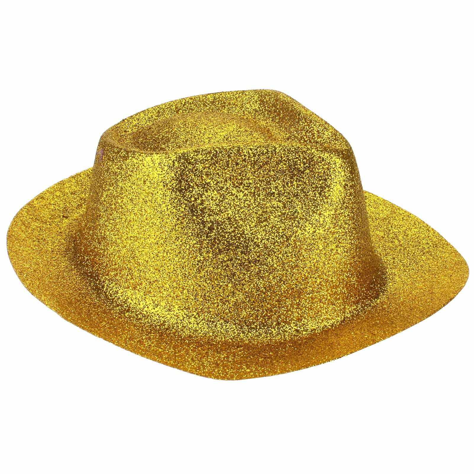 Gold Glitter Trilby Hat