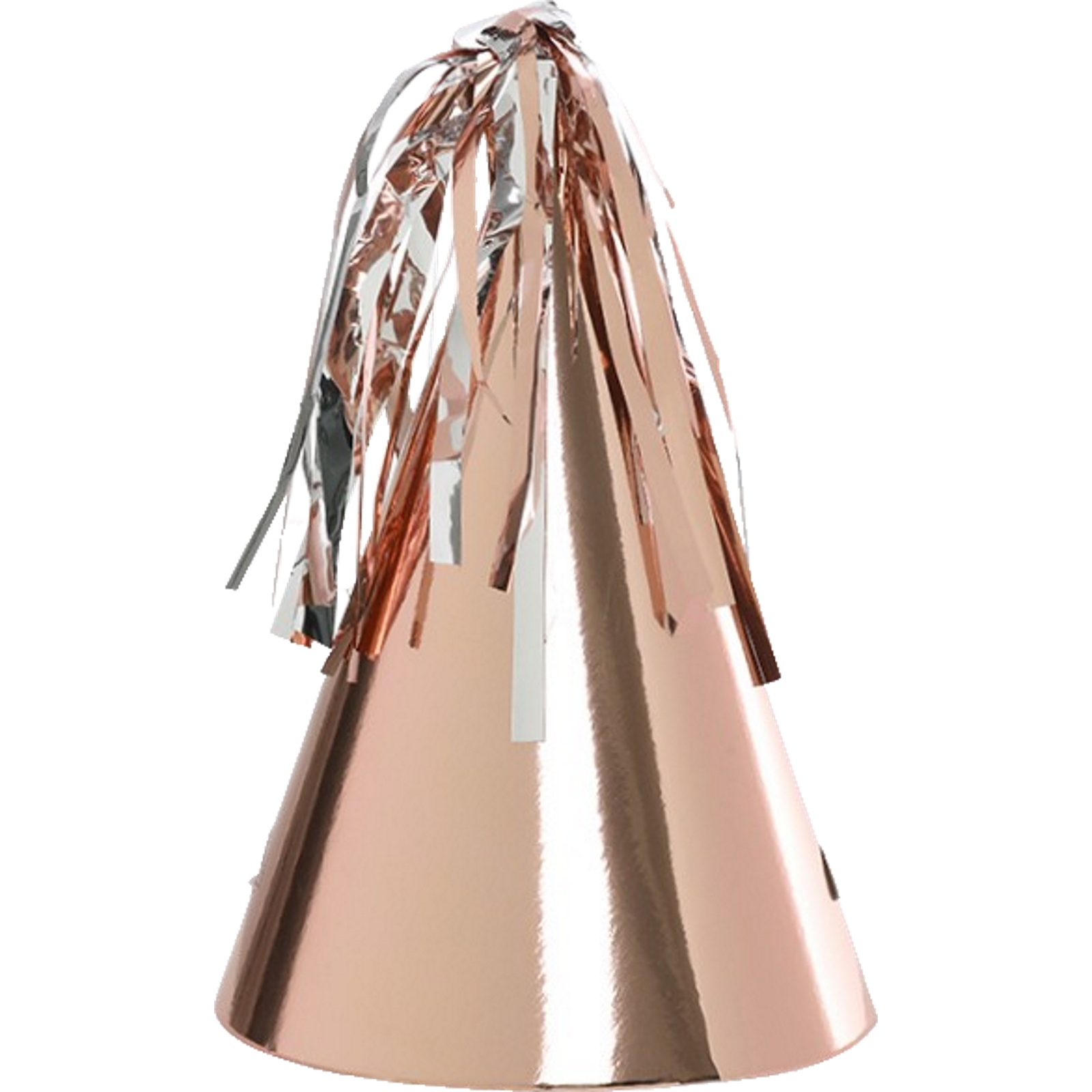 Rose Gold Metallic Tassel Topper Party Hats (Pack of 10)