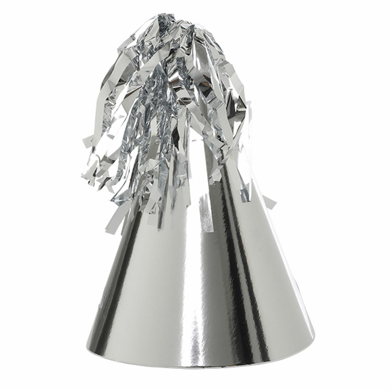 Silver Metallic Tassel Topper Party Hats (Pack of 10)