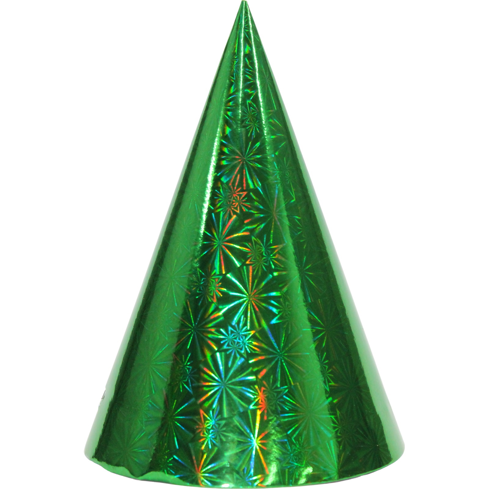 Green Holographic Foil Party Hats (Pack of 8)