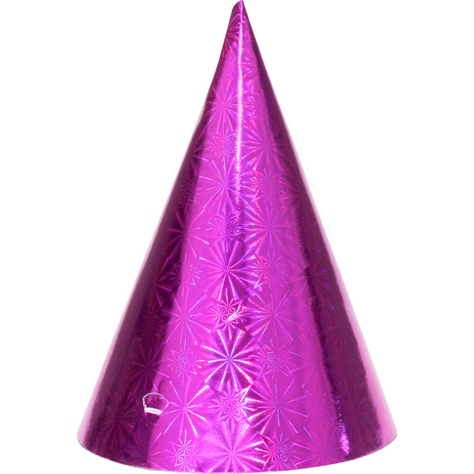 Hot Pink Holographic Foil Party Hats (Pack of 8)