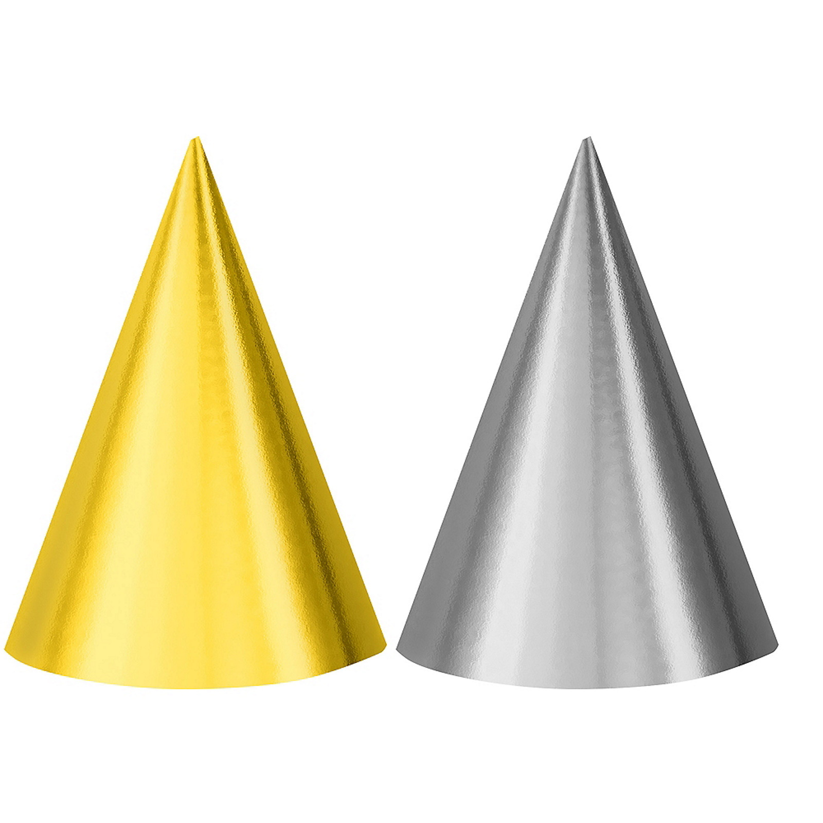 Gold & Silver Metallic Party Hats (Pack of 12)