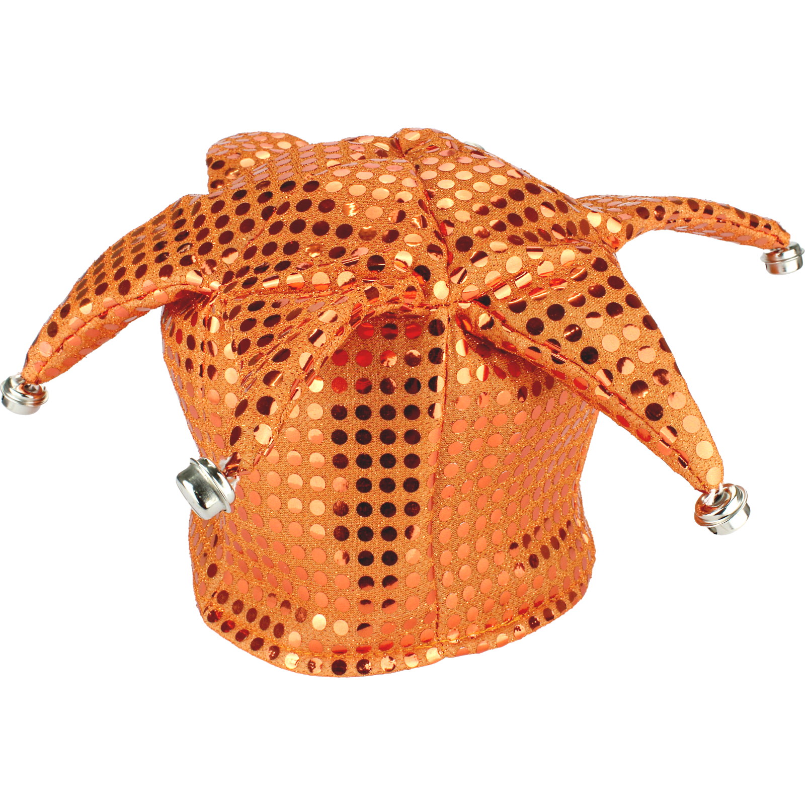 Orange Sequin Jester Hat