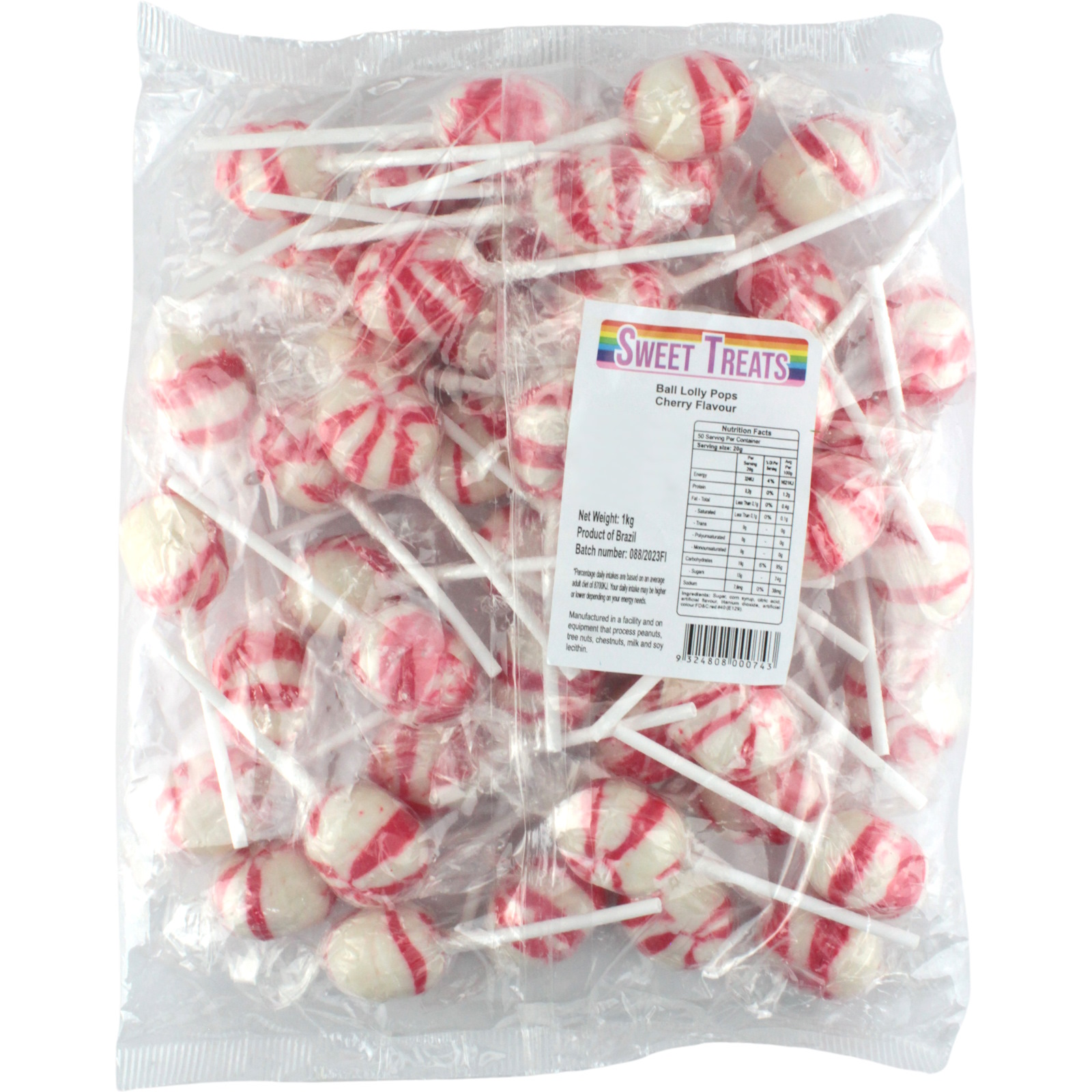 Red Swirl Ball Lollipops (1kg)