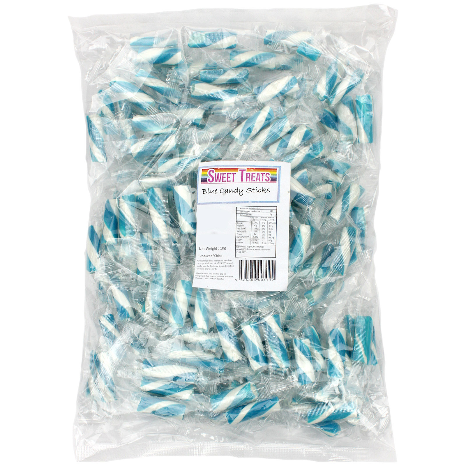 Blue & White Striped Candy Sticks (1kg)