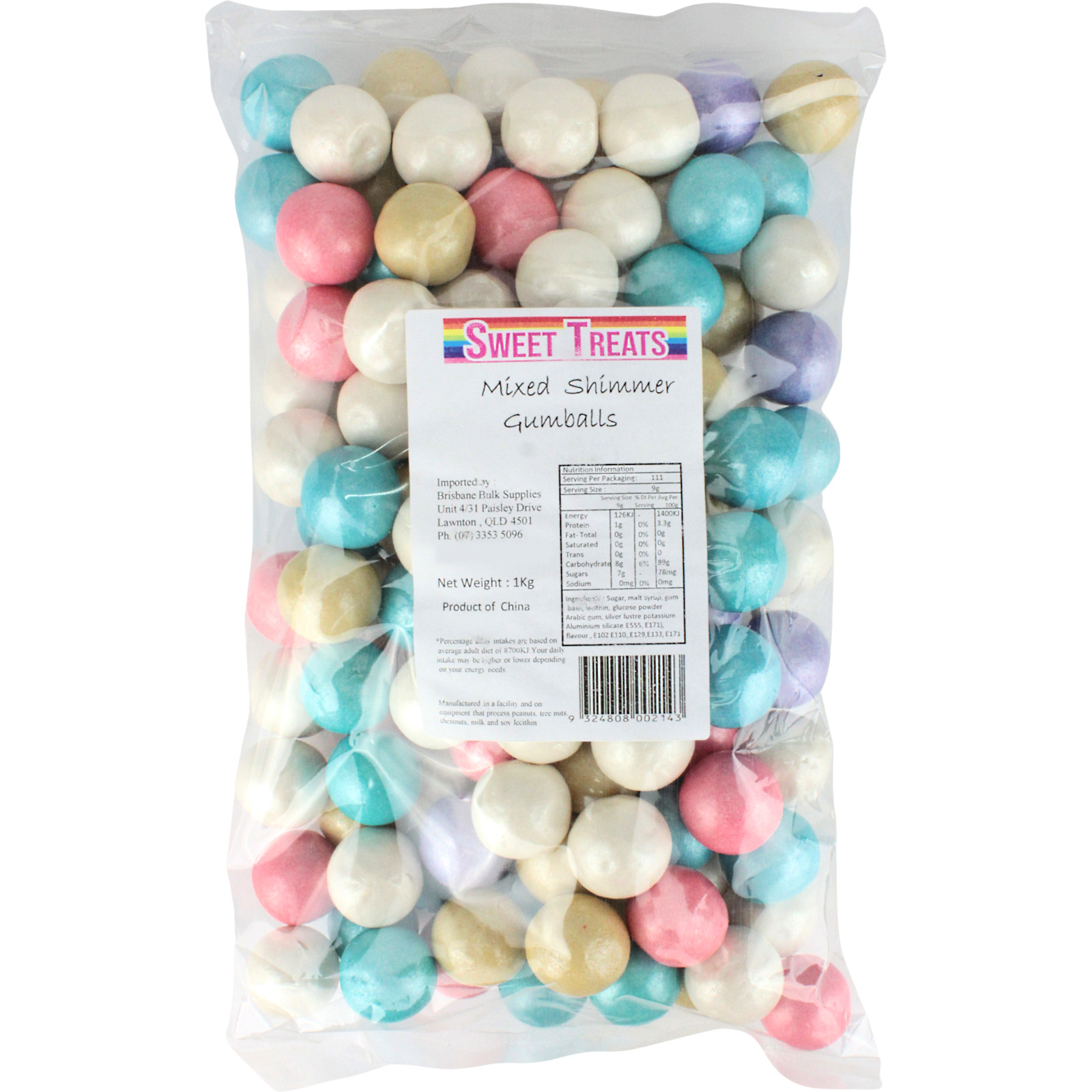 Mixed Pastel Shimmer Gumballs (1kg)