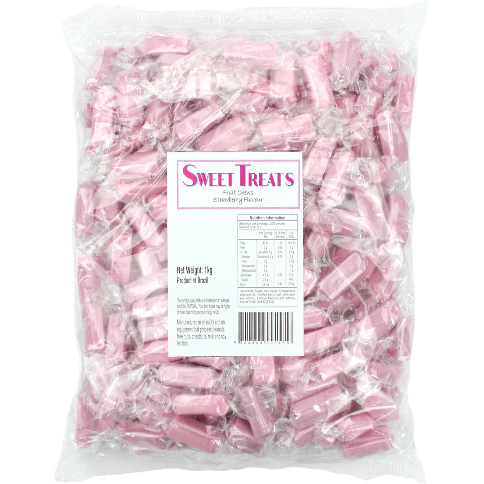 Pink Strawberry Fruit Chews (1kg)