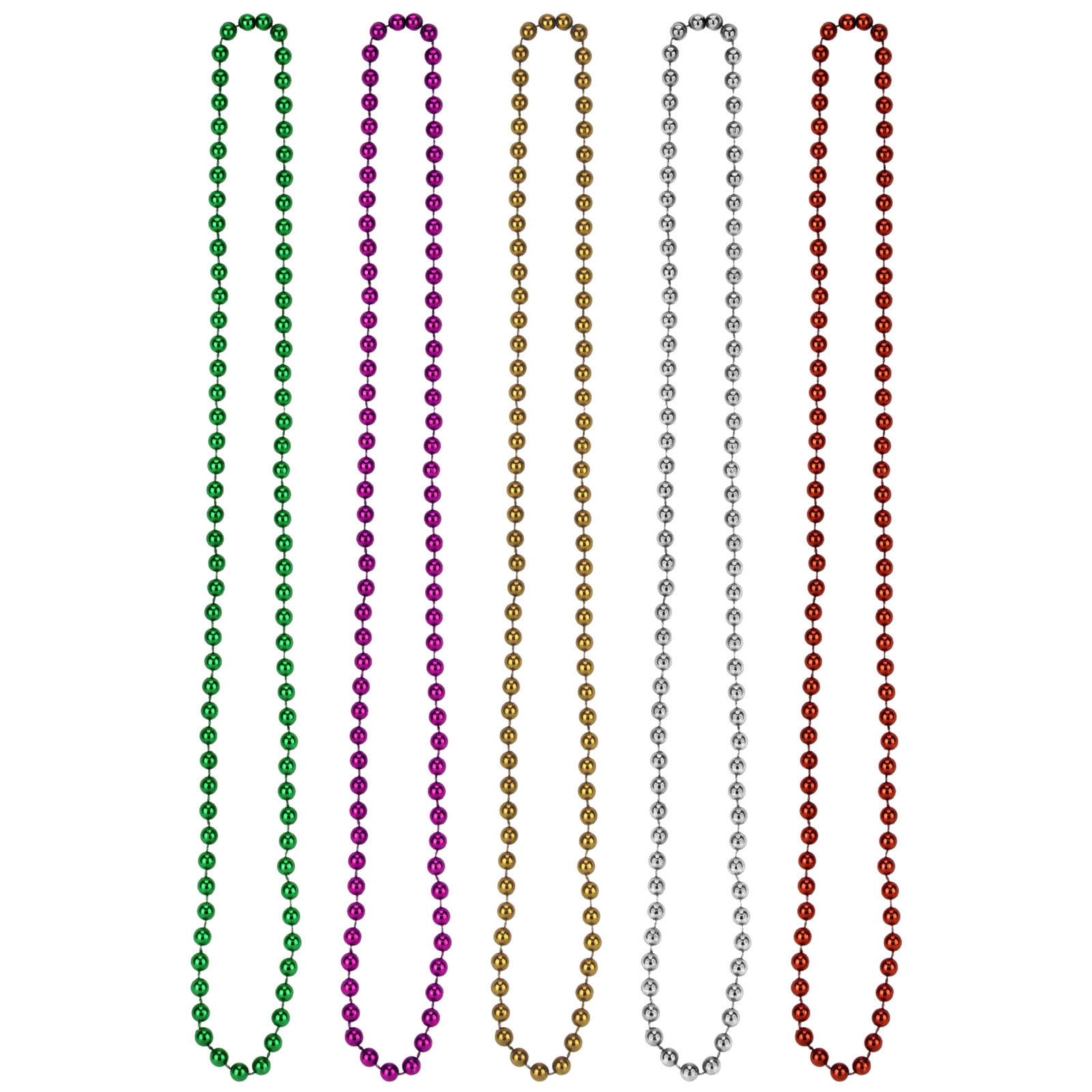 Assorted Metallic Coloured Necklaces (Pack of 5)