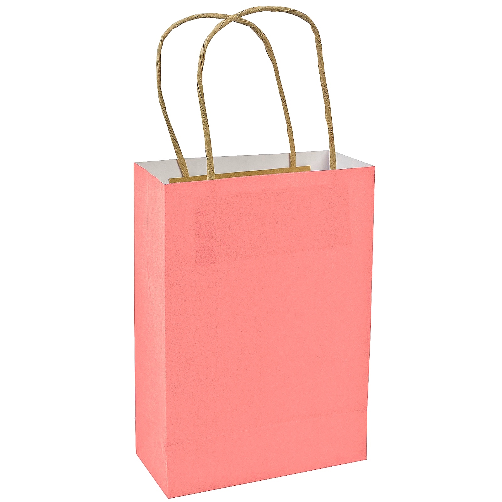 Coral Paper Gift Bags (Pack of 12)