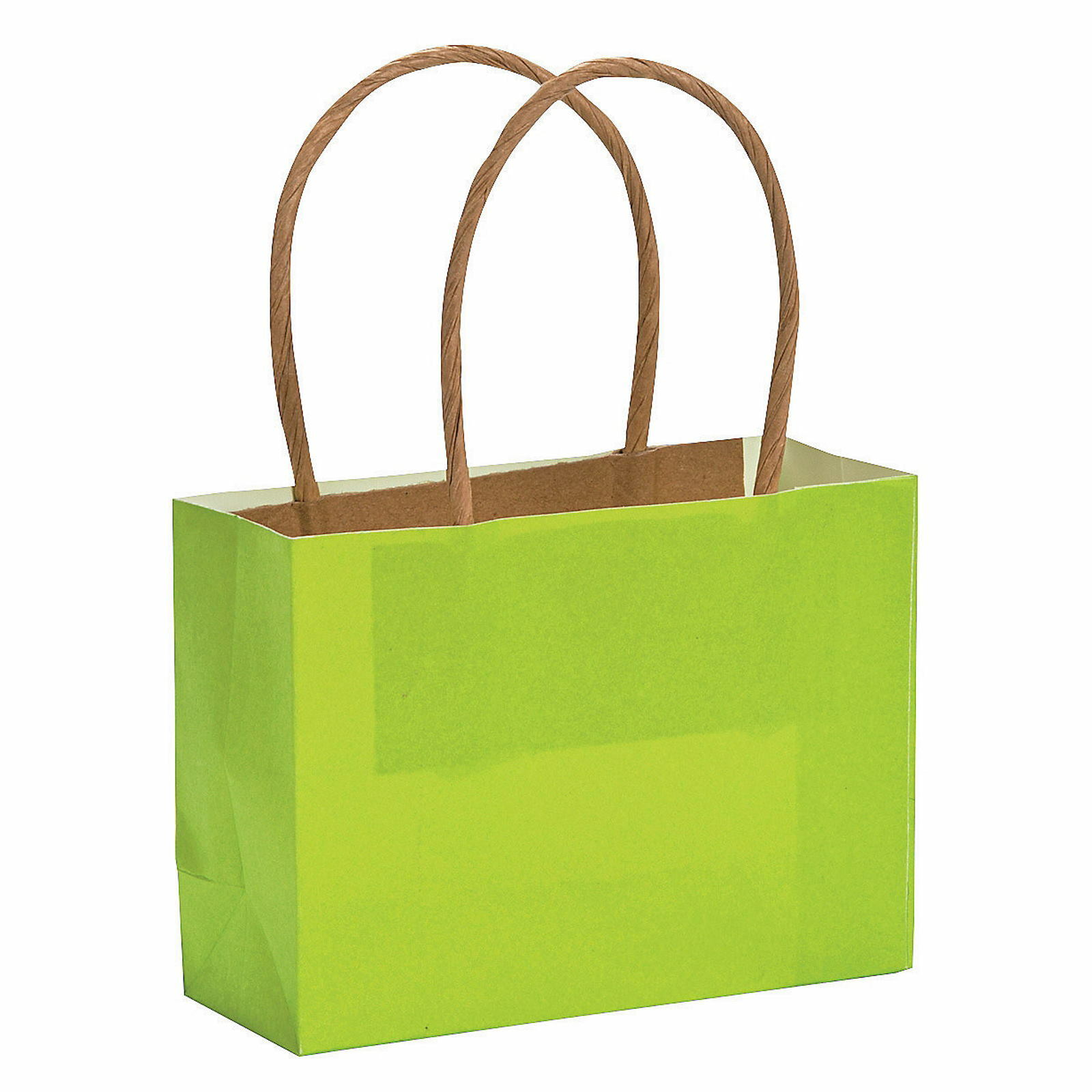 Lime Green Small Paper Gift Bags (Pack of 12)