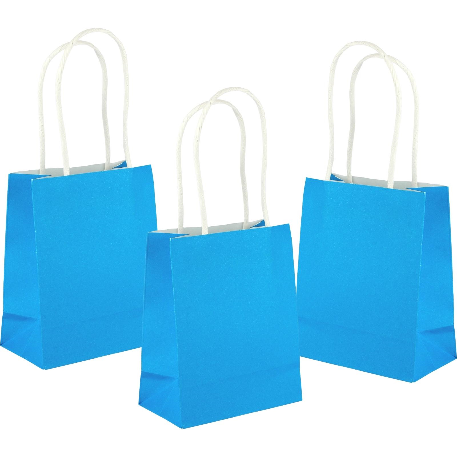 Blue Kraft Paper Gift Bags 13.5cm (Pack of 5)