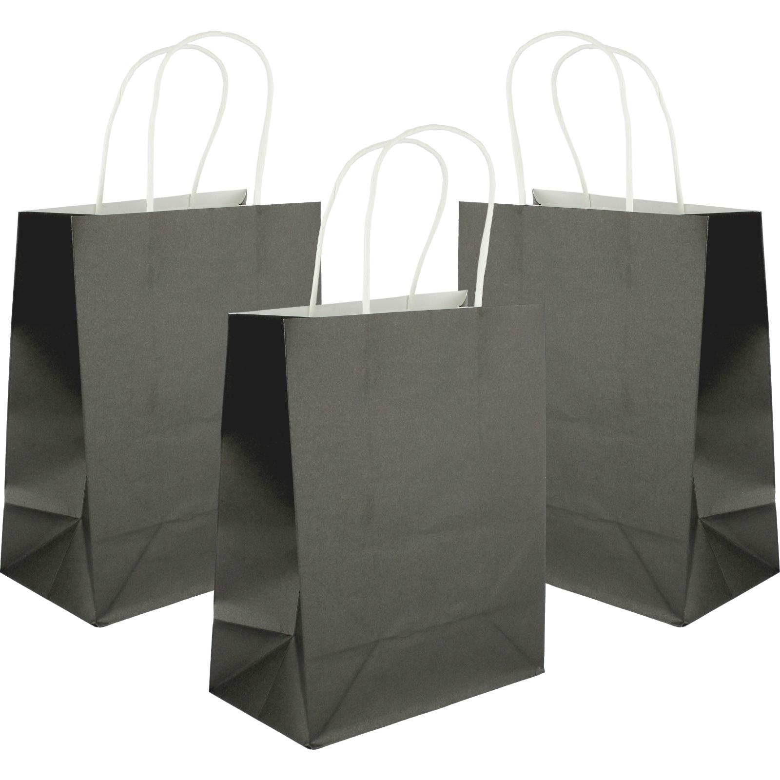 Black Kraft Paper Gift Bags 22cm (Pack of 5)