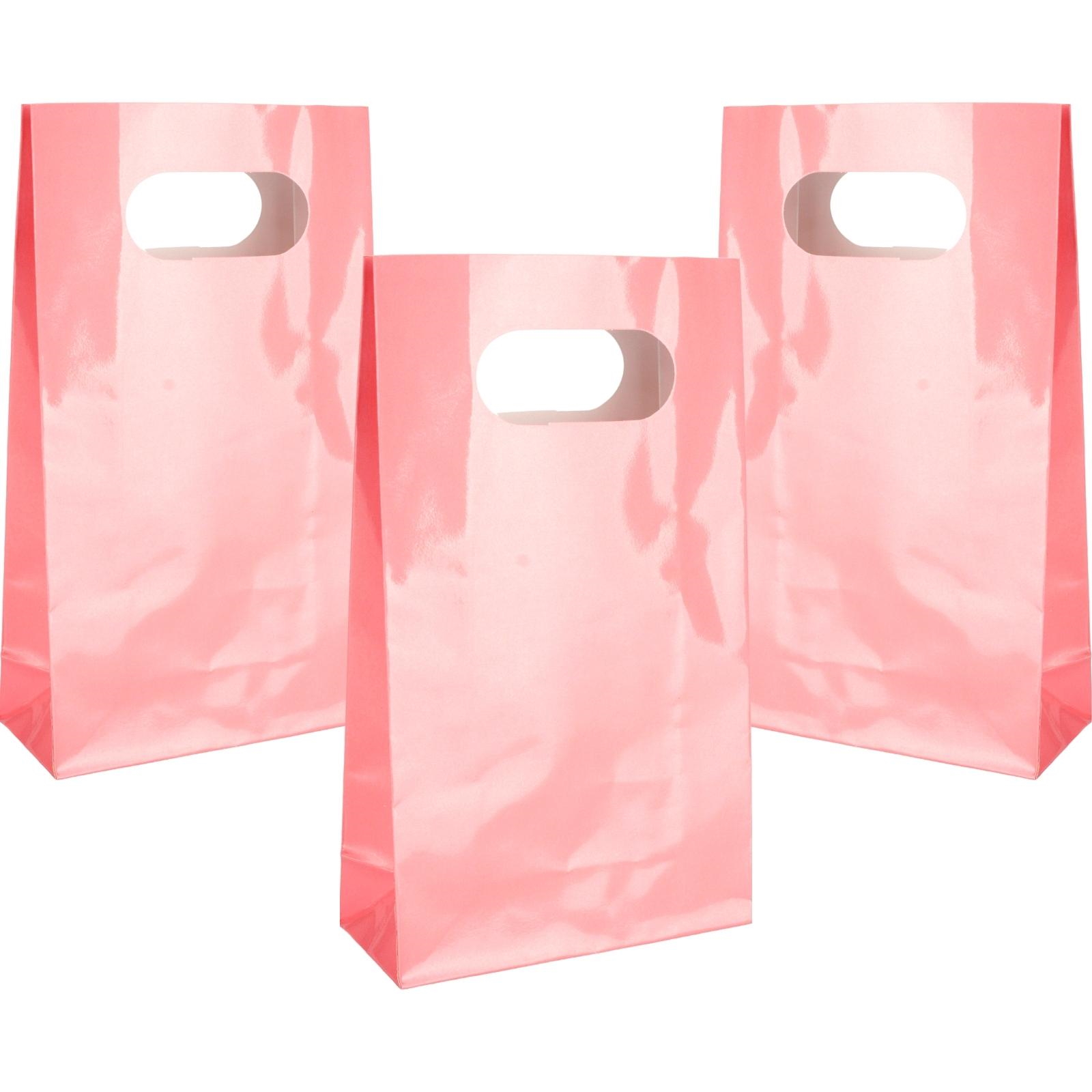 Neon Coral Paper Gift Bags (Pack of 6)