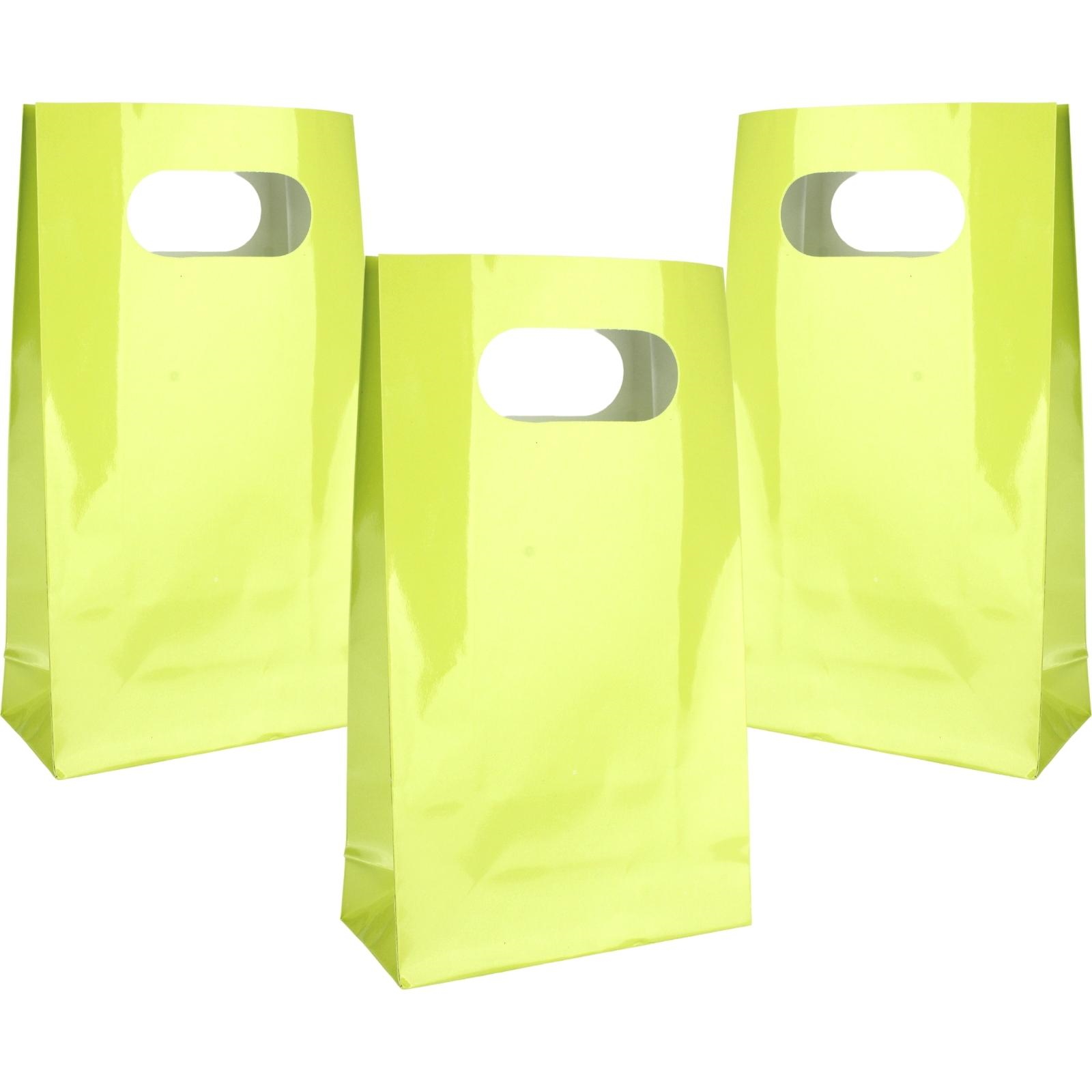 Neon Coloured Yellow Paper Gift Bags (Pack of 6)
