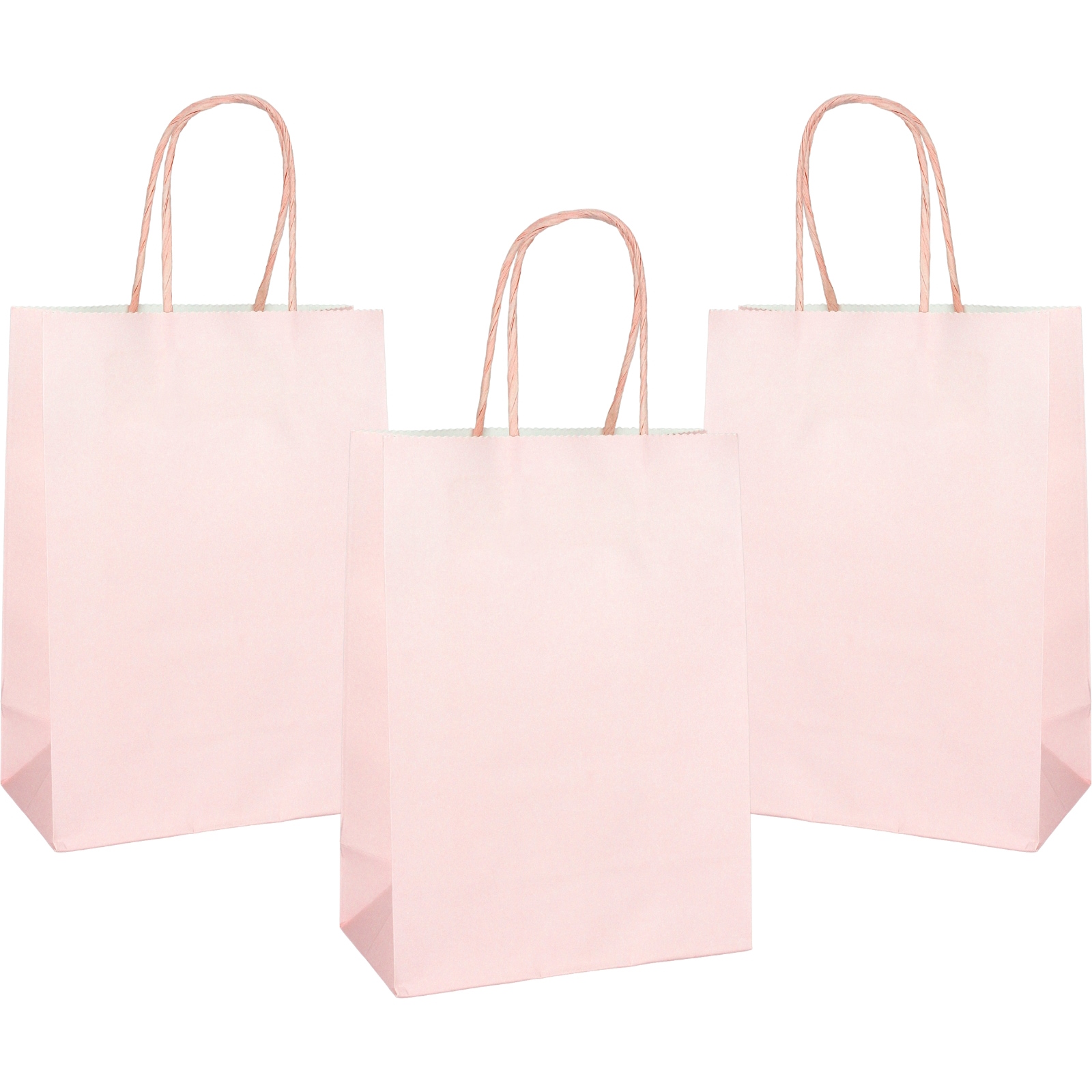 Light Pink Kraft Paper Gift Bags 20.8cm (Pack of 4)