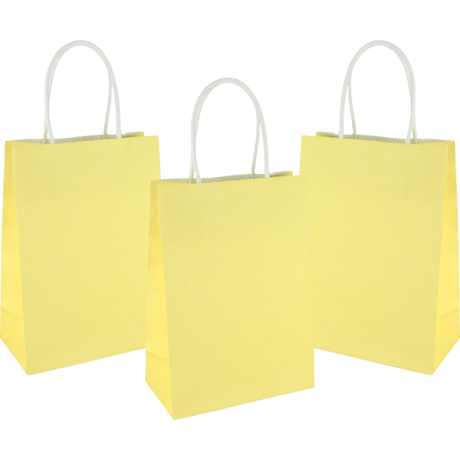 Yellow Kraft Paper Gift Bags 20.8cm (Pack of 4)