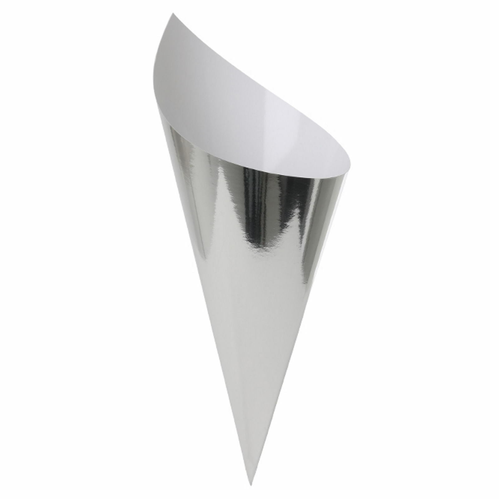 Silver Metallic Paper Snack Cones (Pack of 10)