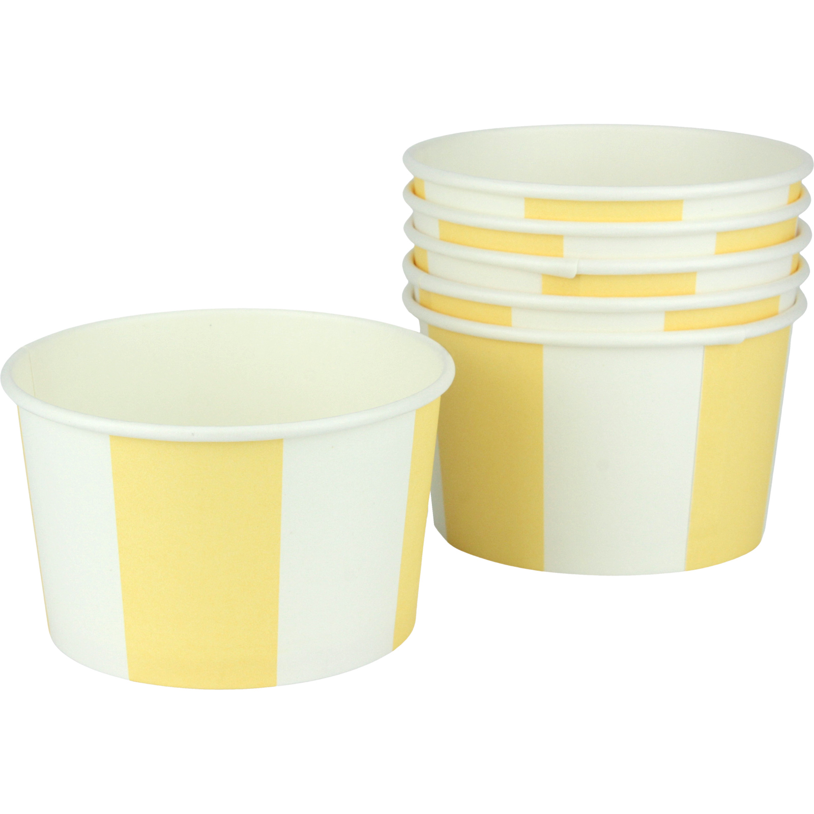 Light Yellow and White Striped Treat Cups (Pack of 6)