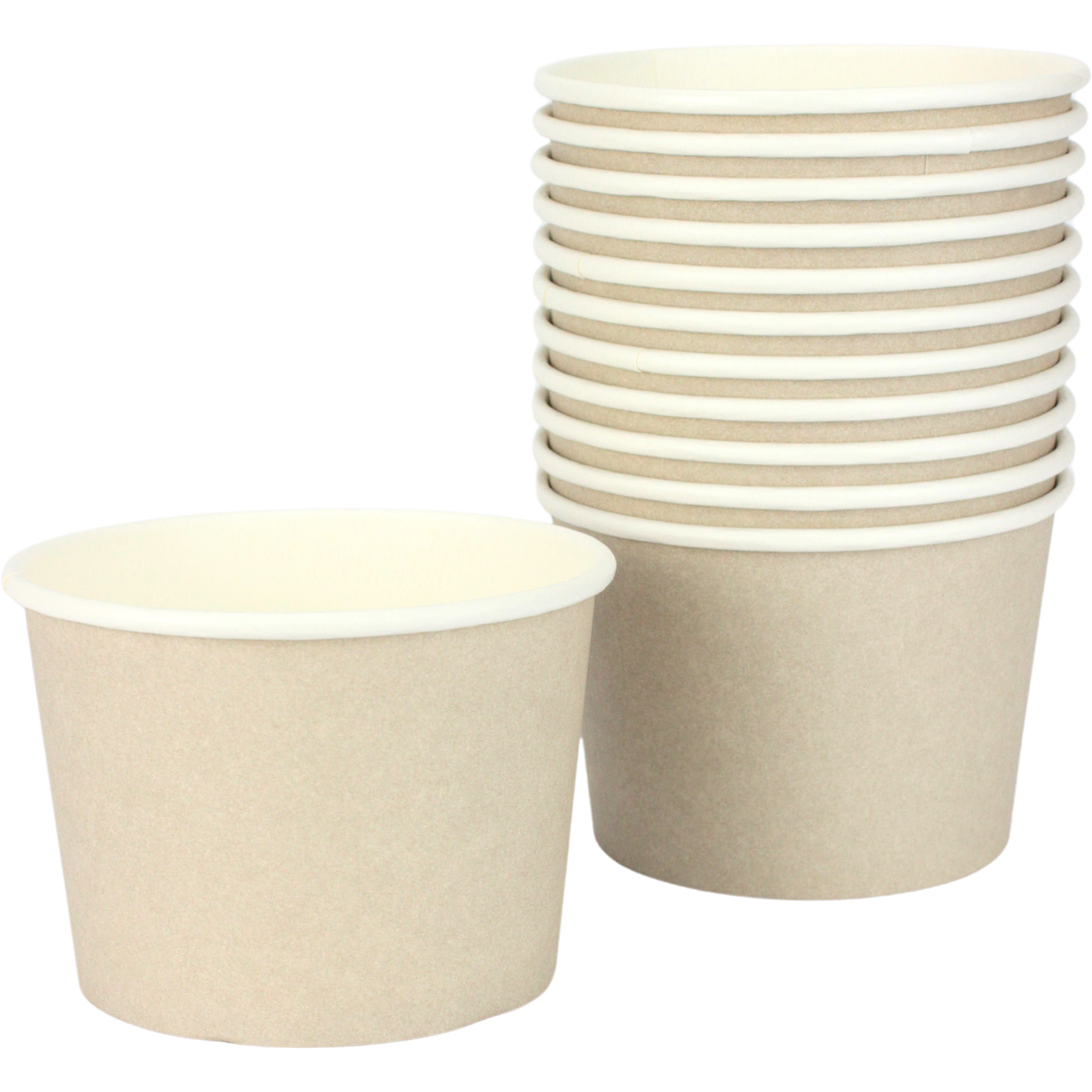 Beige Ice Cream Cups 473ml (Pack of 12)
