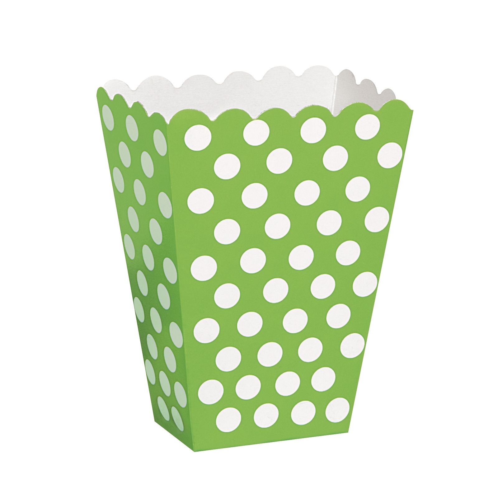 Lime Green Polkadot Treat Boxes (Pack of 8)