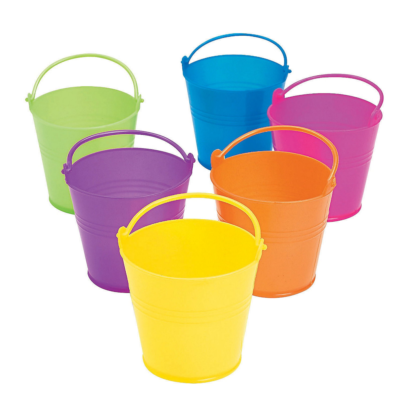Small Coloured Favour Buckets (Pack of 12)