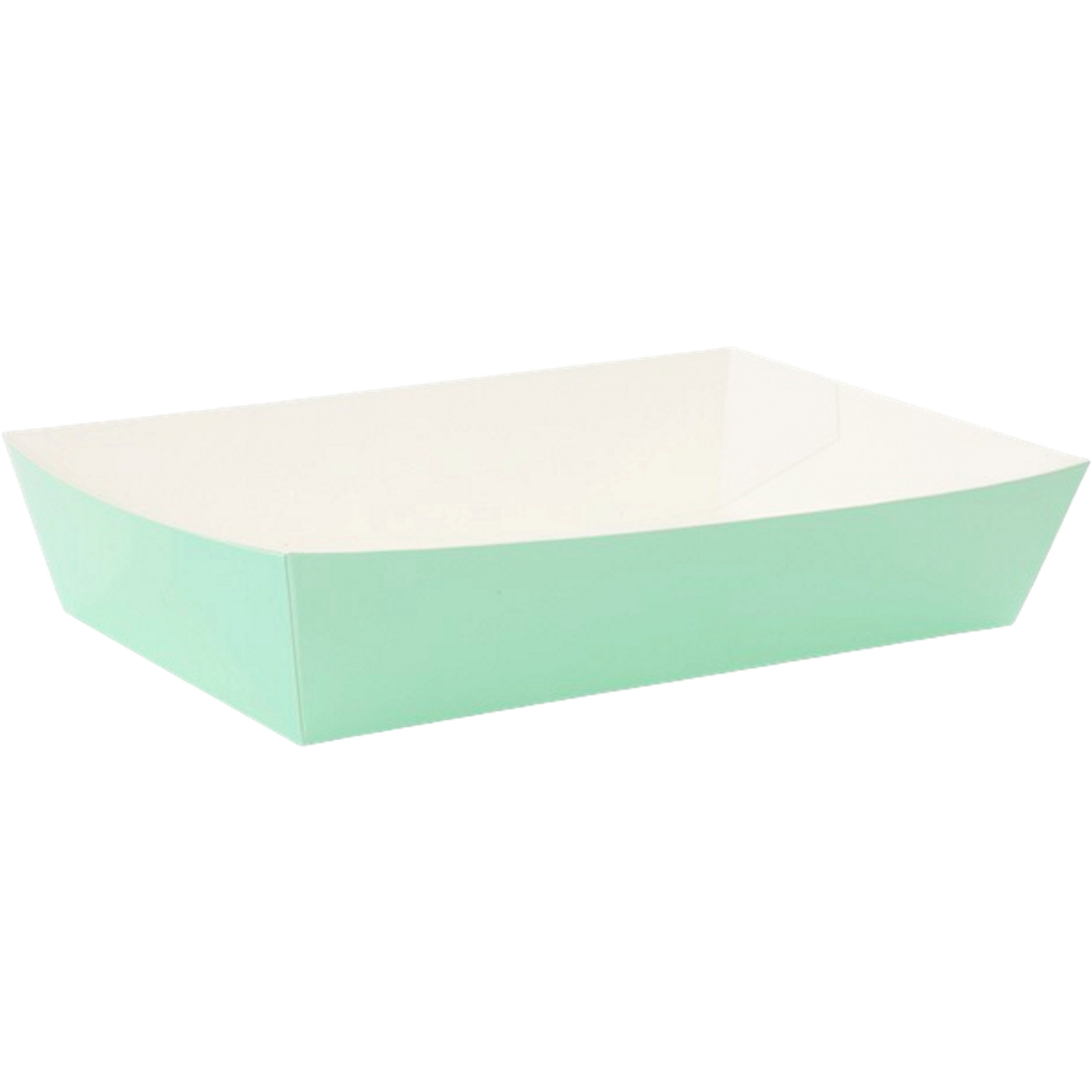 Mint Green Paper Food Trays 19cm x 11cm (Pack of 10)