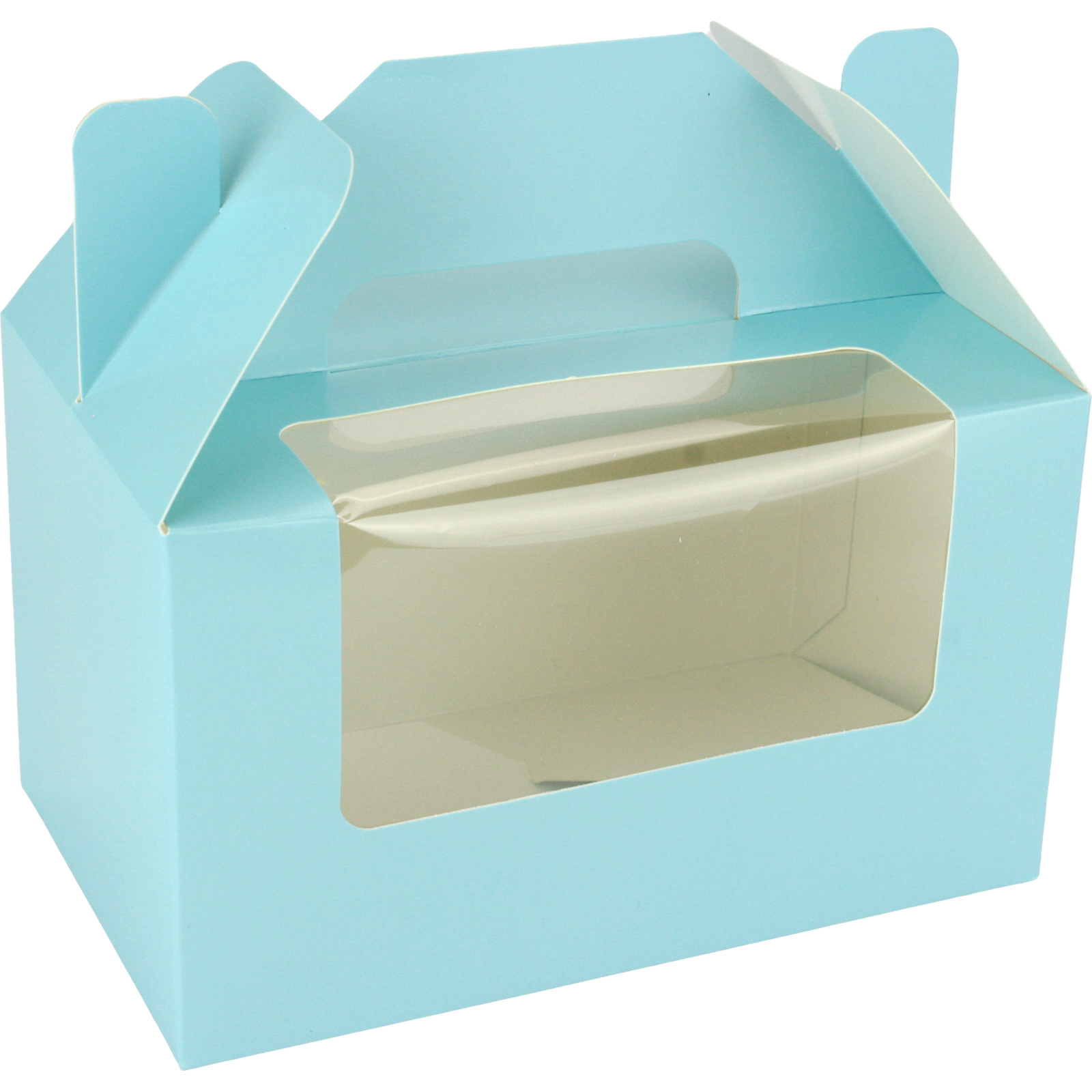 Light Blue Cupcake / Treat Box with Window (Pack of 3) 