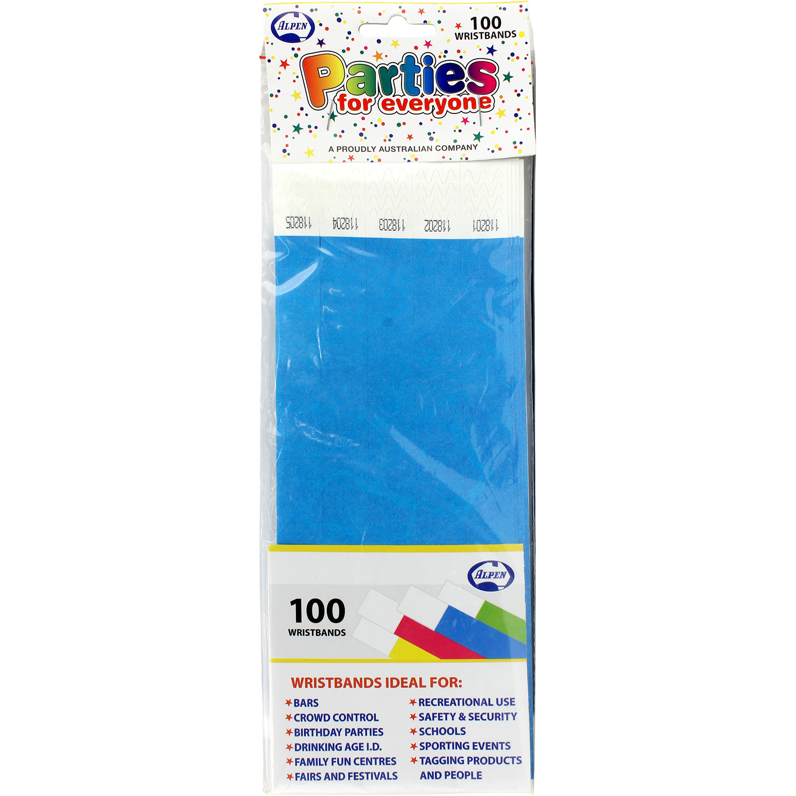 Bright Blue Tyvek Wristbands (Pack of 100) 