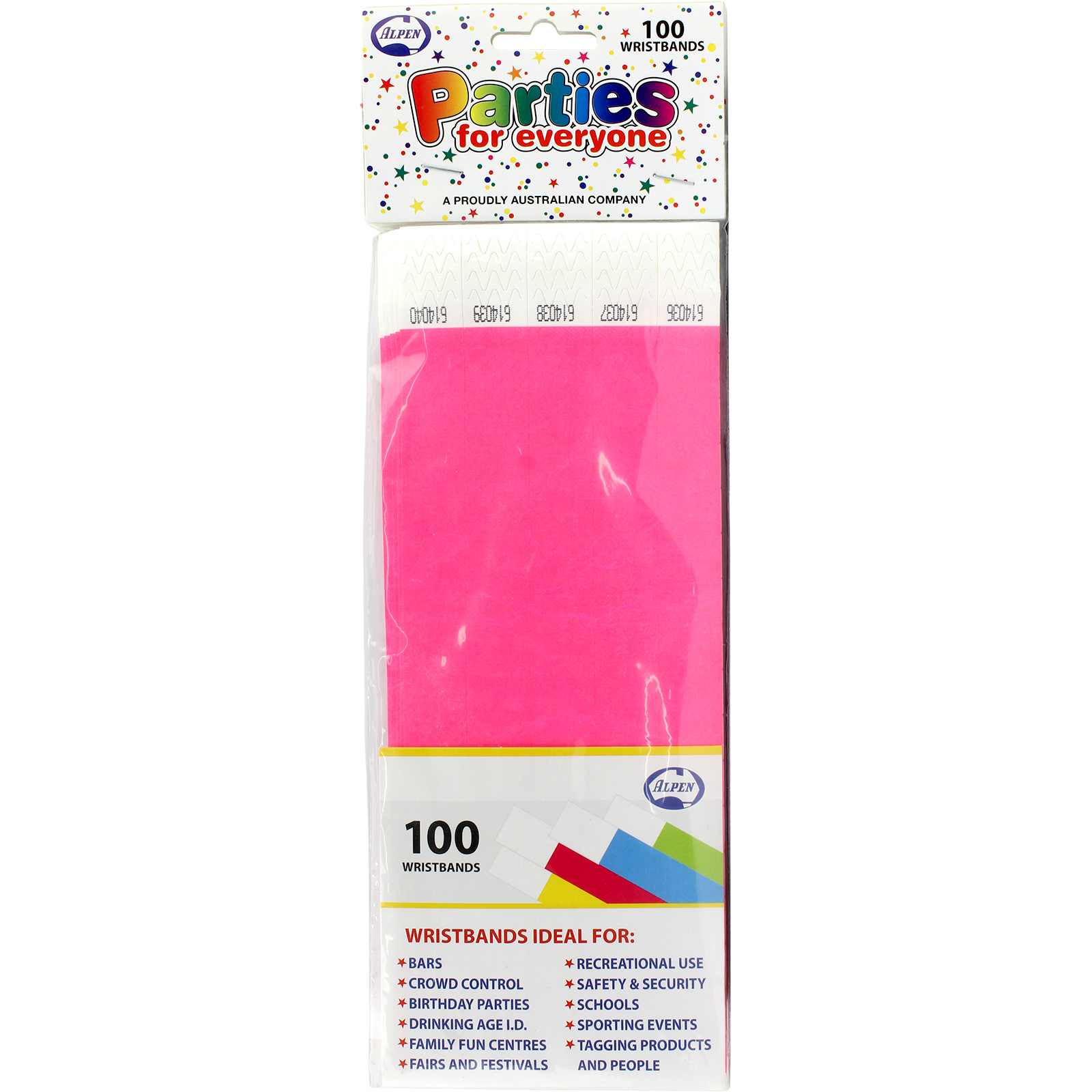 Neon Pink Tyvek Wristbands (Pack of 100) 